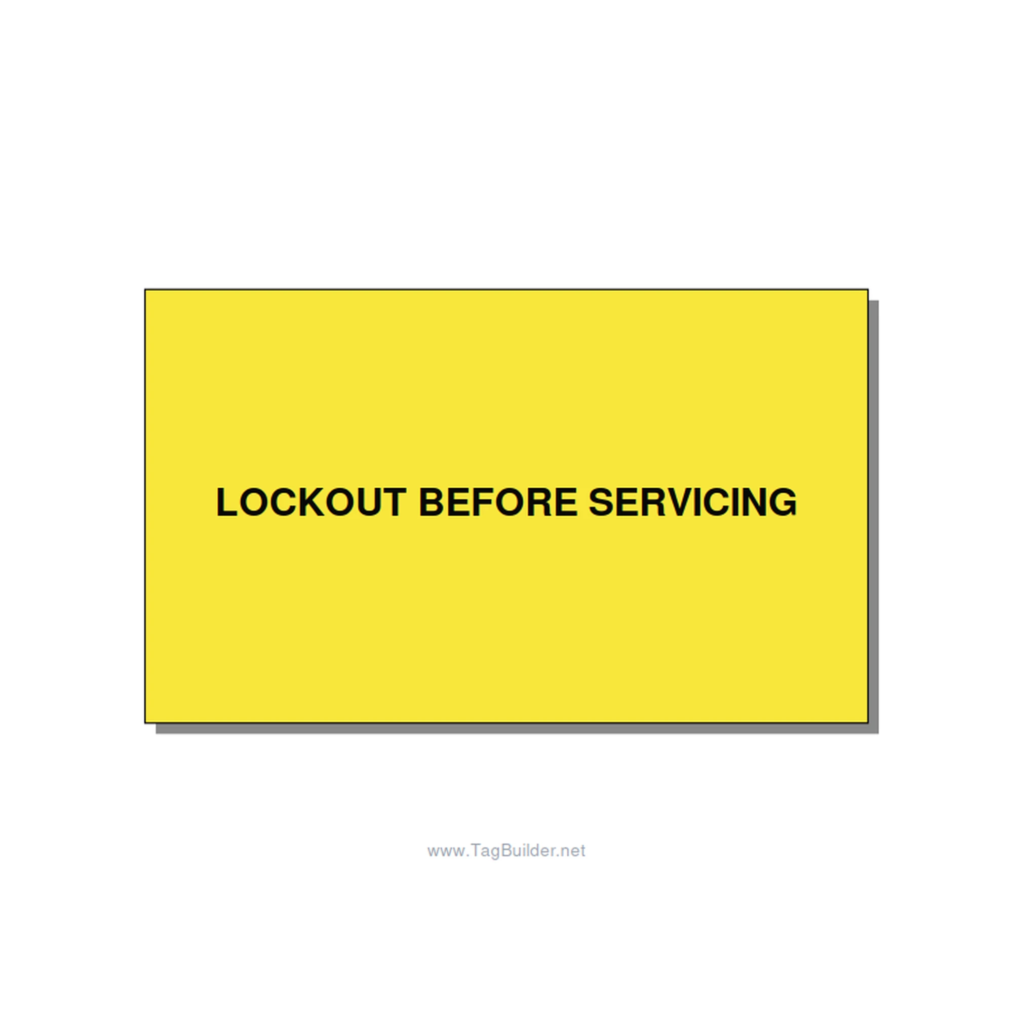 5.0x3.0" Lockout Tagout Label - LOCKOUT BEFORE SERVICING, Black/Yellow, Adhesive