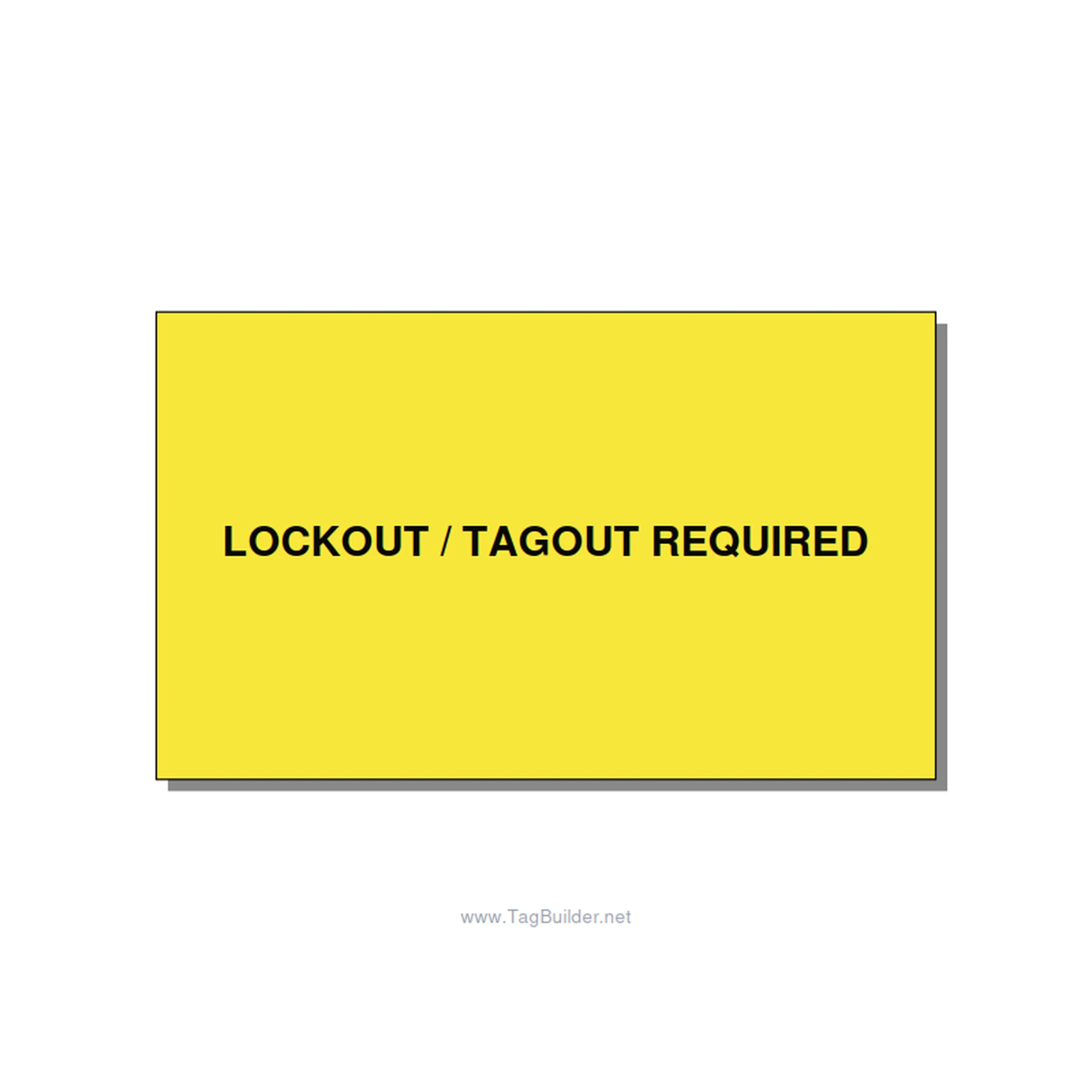 5.0x3.0" Lockout Tagout Label - LOCKOUT / TAGOUT REQUIRED, Black/Yellow, Adhesiv