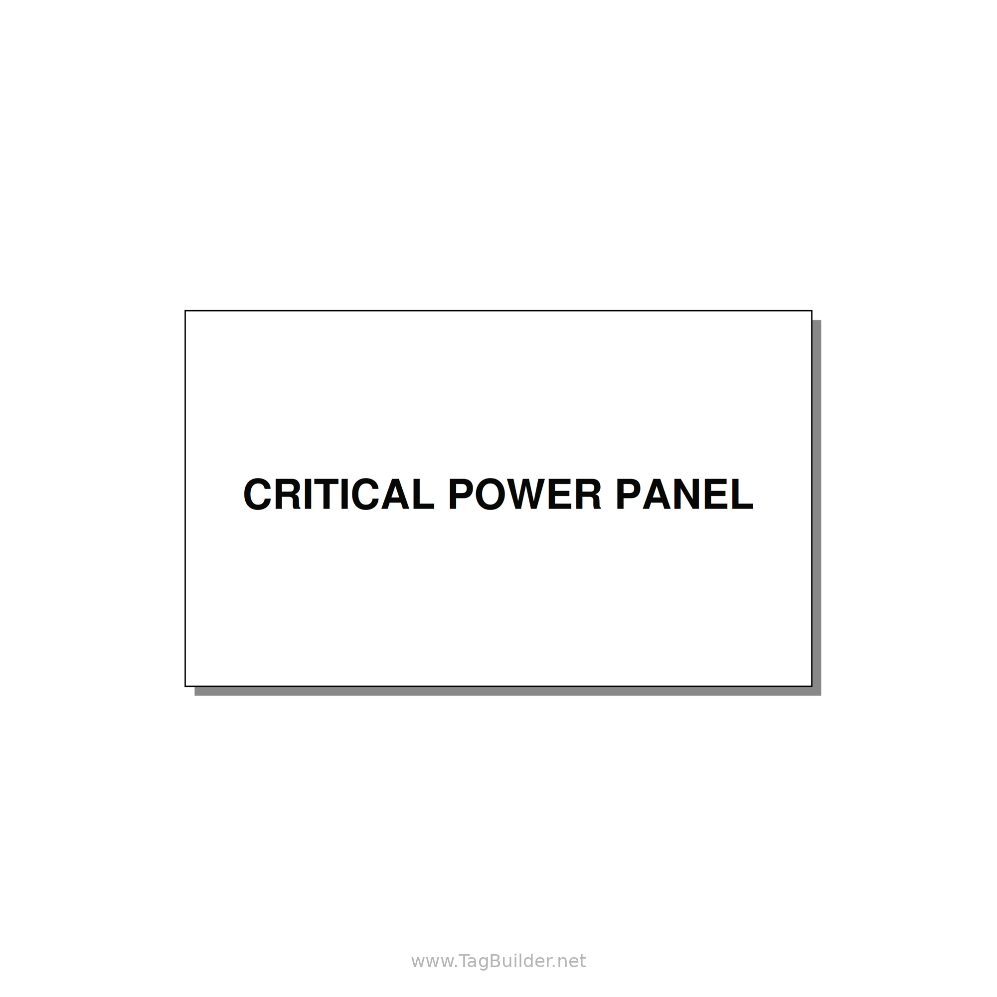 5.0x3.0" Panel Identification Label - CRITICAL POWER PANEL — 5x3" Black on White, Adhesive