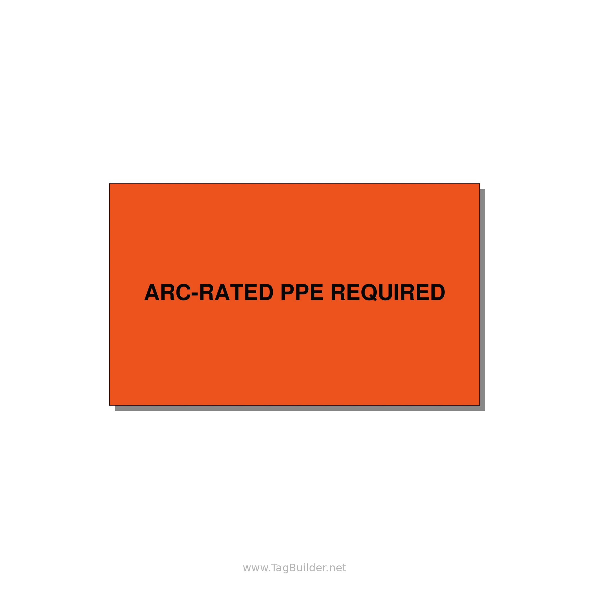 5.0x3.0" PPE Requi — 5x3" Black on Orange, Adhesive