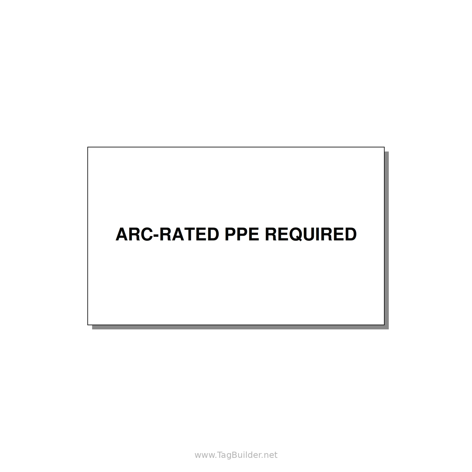 5.0x3.0" PPE Requi — 5x3" Black on White, Adhesive