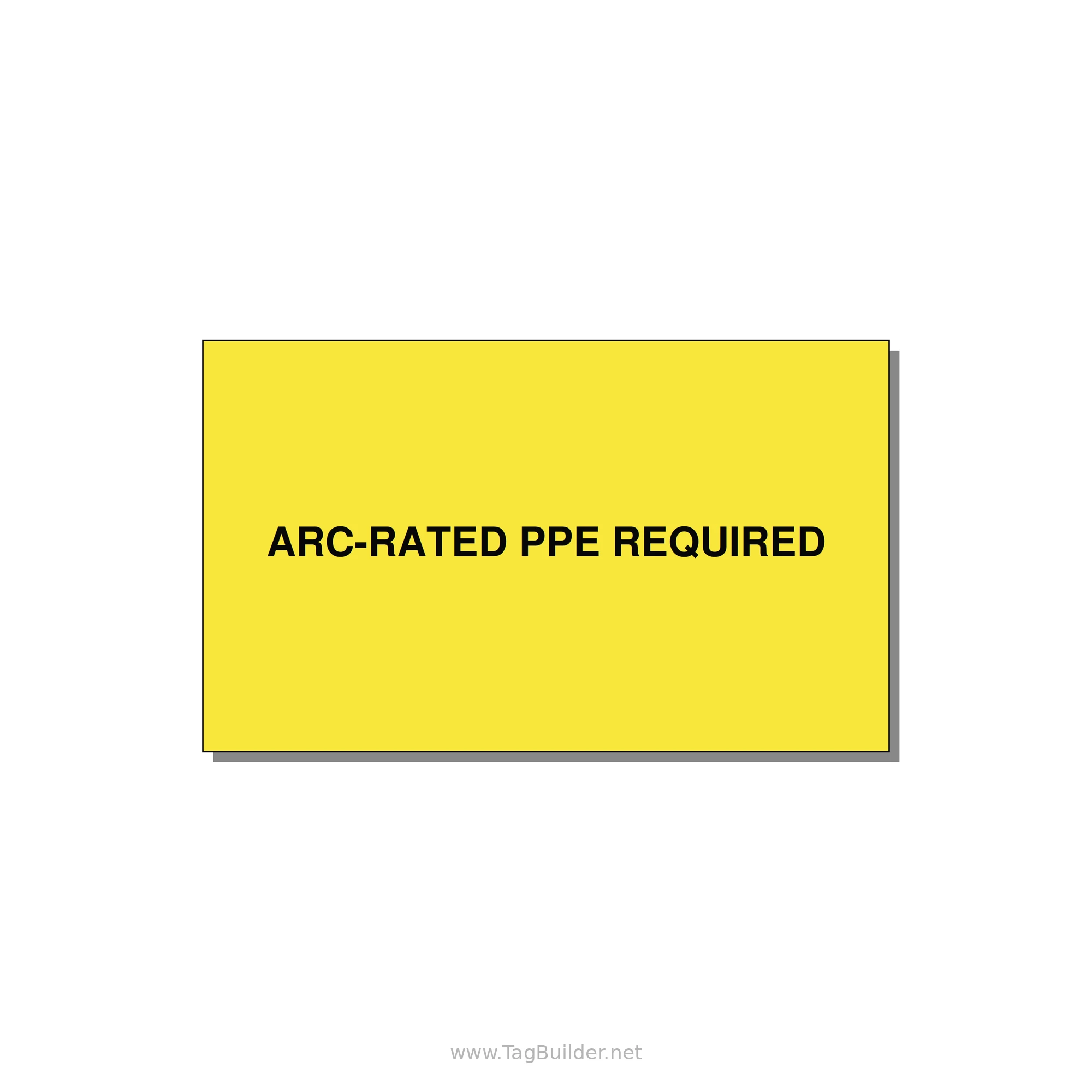 5.0x3.0" PPE Requi — 5x3" Black on Yellow, Adhesive