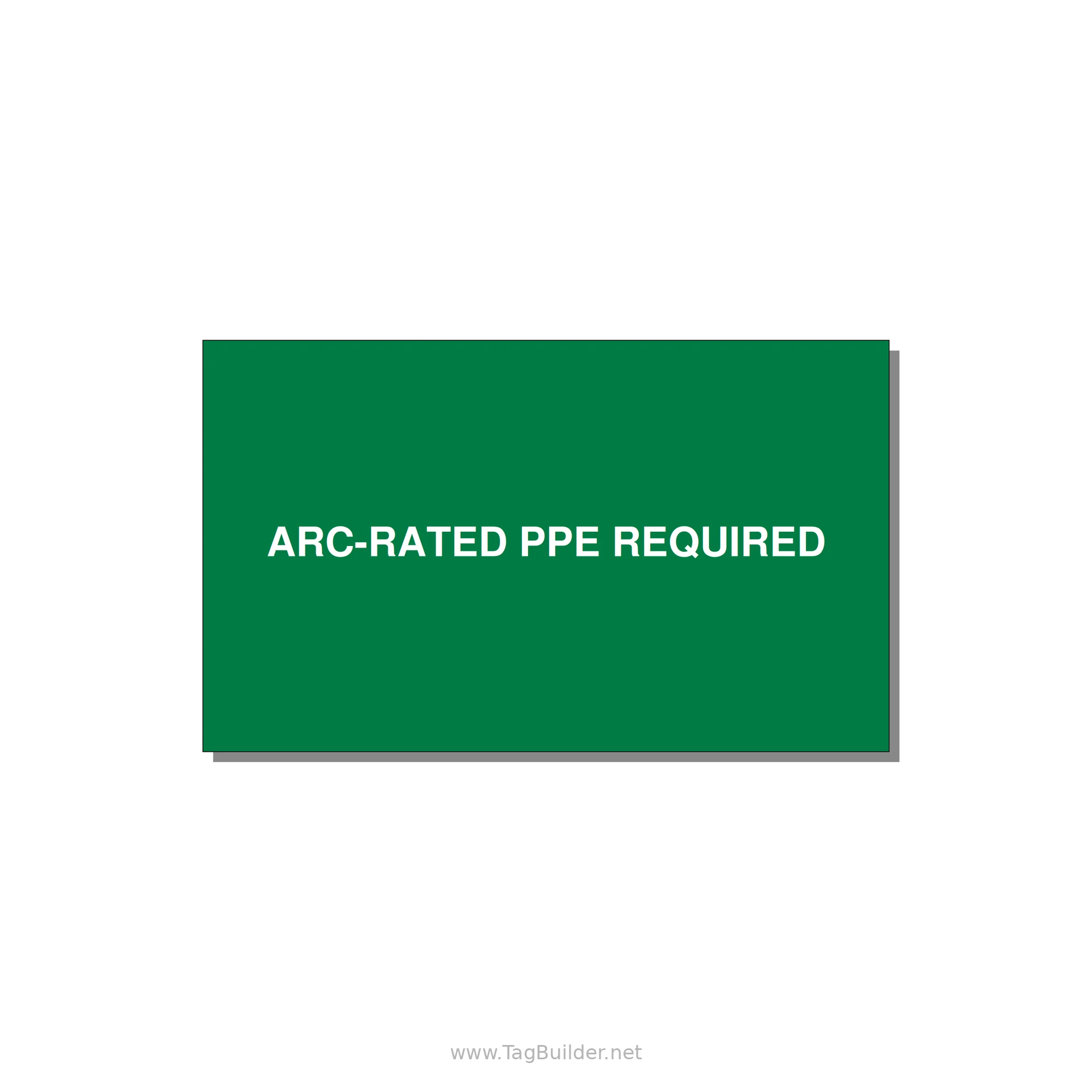 5.0x3.0" PPE Requi — 5x3" White on Green, Adhesive