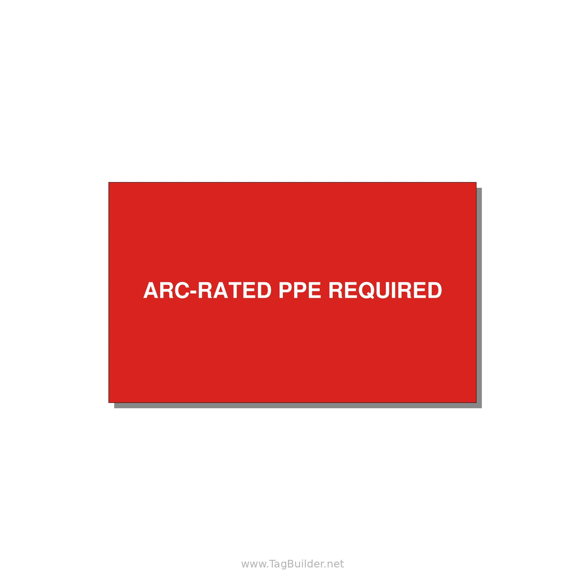 5.0x3.0" PPE Requi — 5x3" White on Red, Adhesive