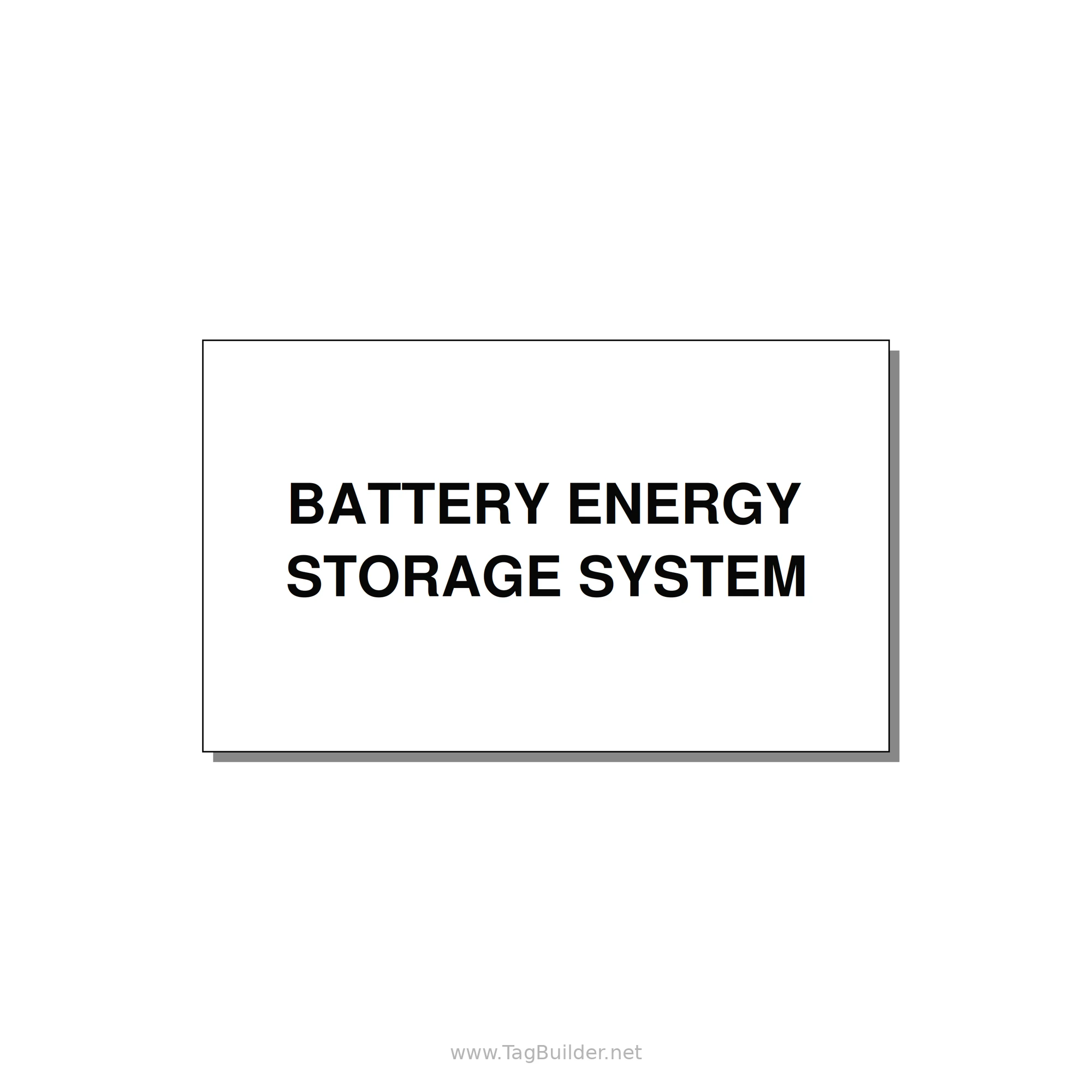 5.0x3.0" Safety Label - BATTERY ENERGY STORAGE SY — 5x3" Black on White, Adhesive