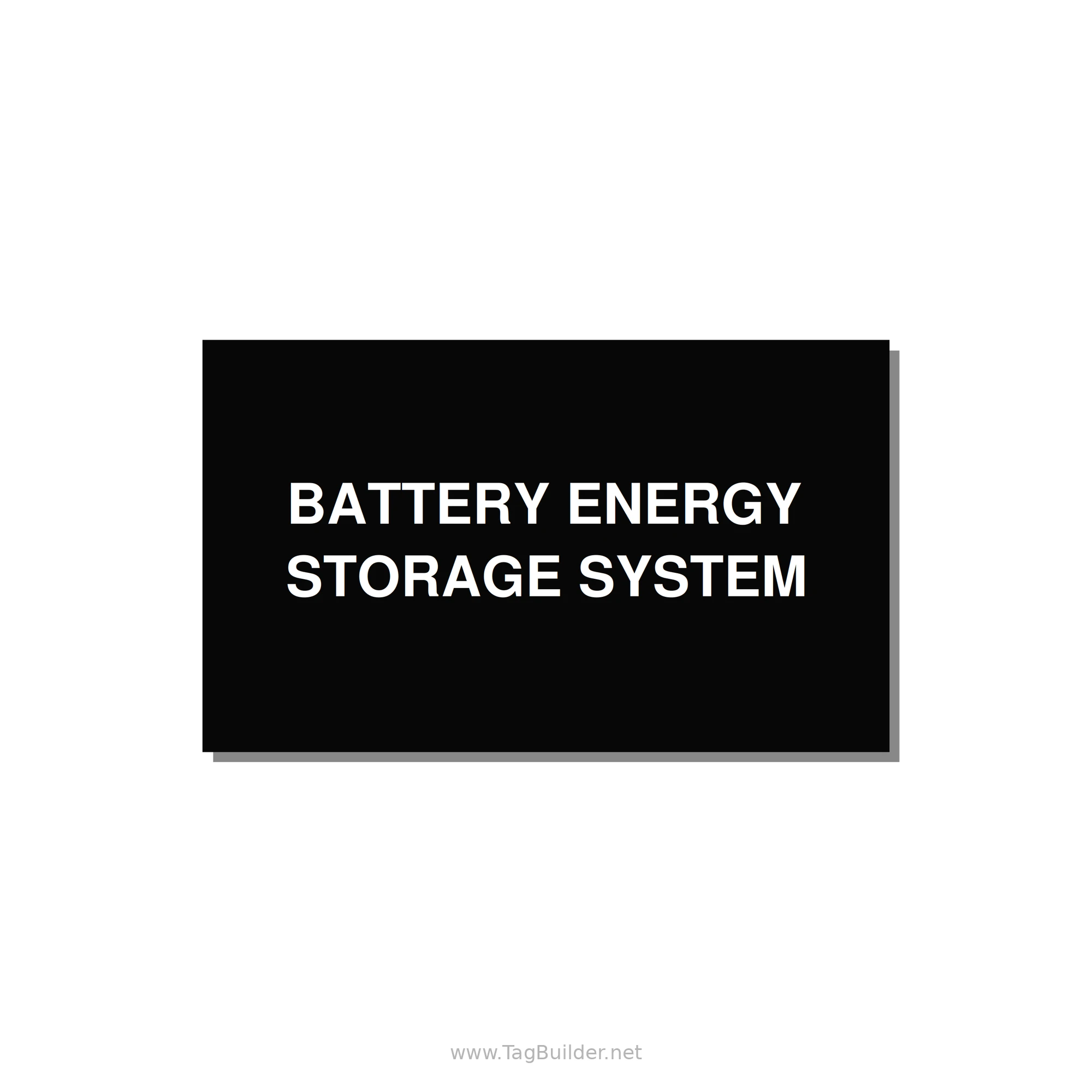 5.0x3.0" Safety Label - BATTERY ENERGY STORAGE SY — 5x3" White on Black, Adhesive