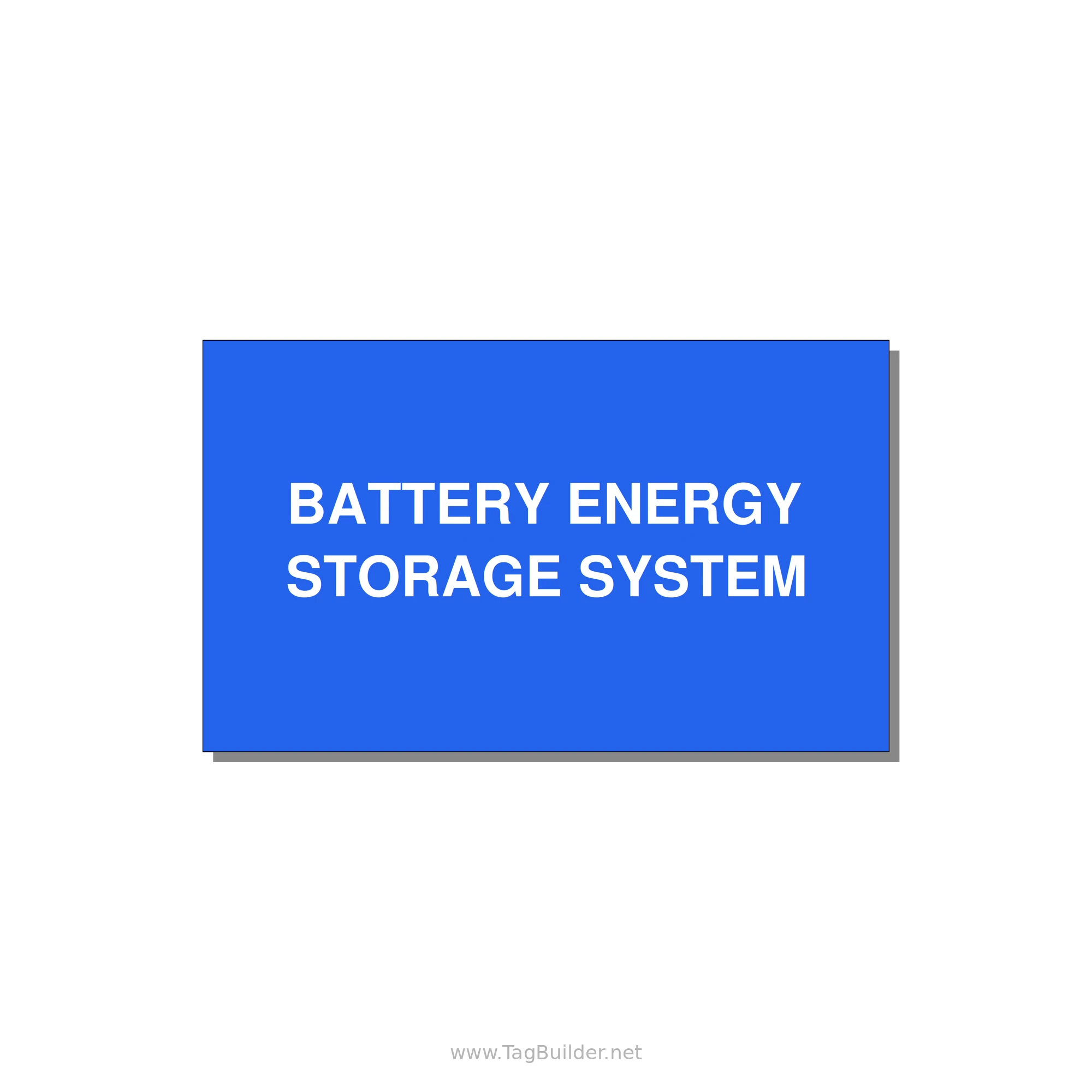 5.0x3.0" Safety Label - BATTERY ENERGY STORAGE SY — 5x3" White on Blue, Adhesive