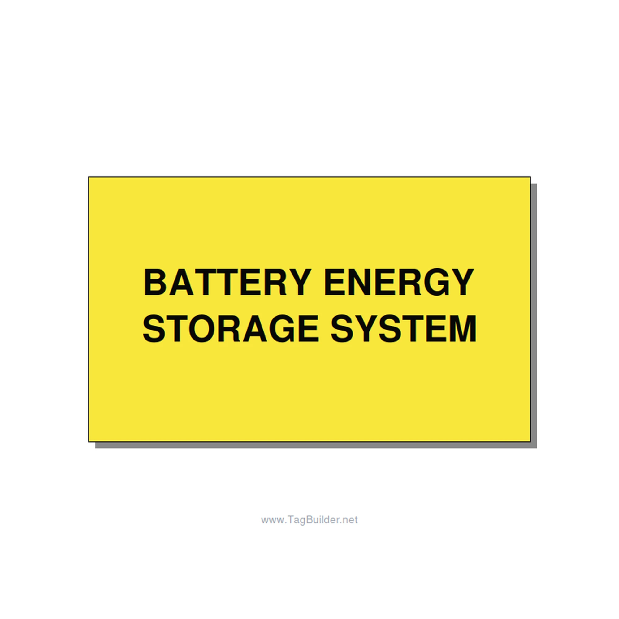 5.0x3.0" Safety Label - BATTERY ENERGY STORAGE SY, Black/Yellow, Adhesive