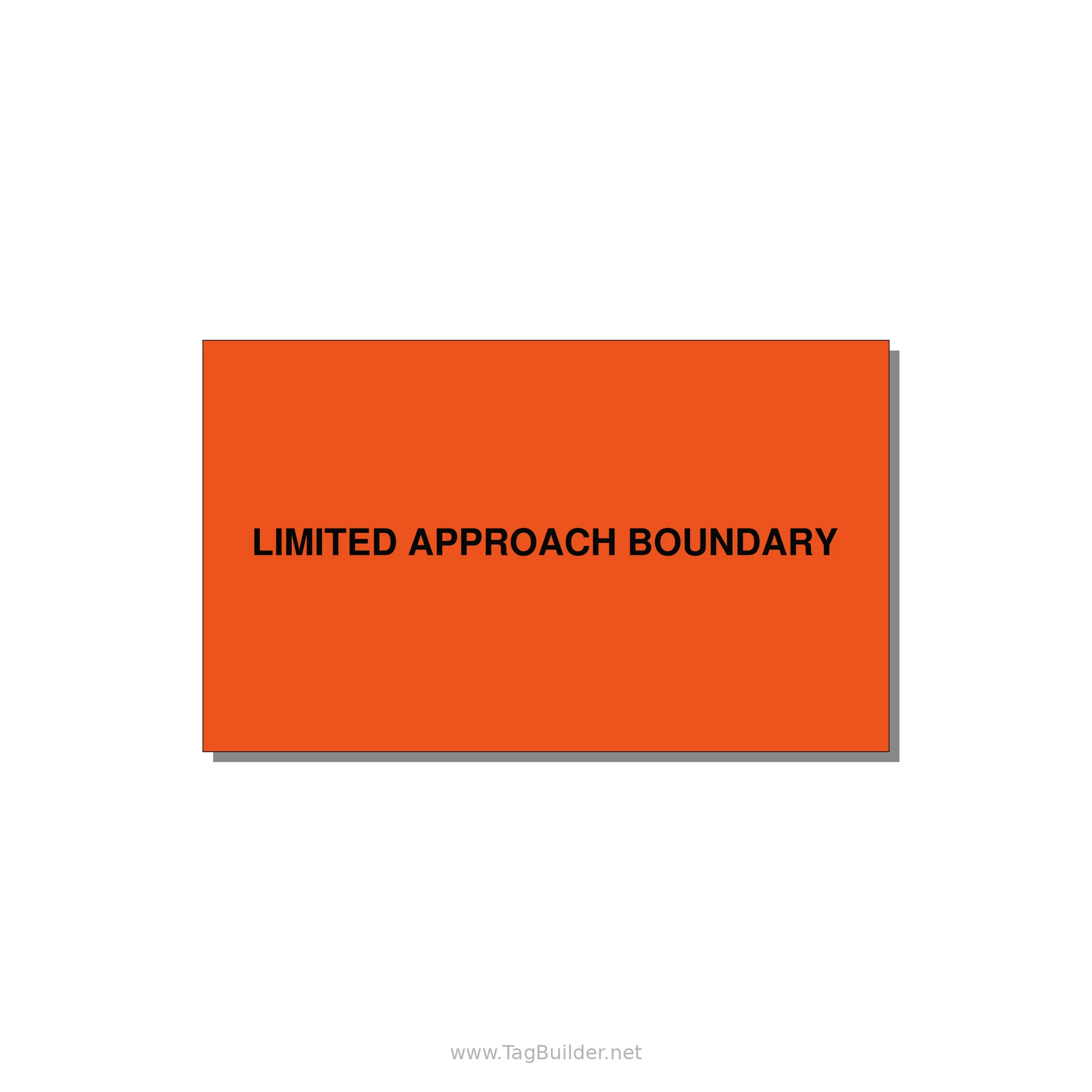 5.0x3.0" Safety Label - LIMITED APPROACH BOUNDARY — 5x3" Black on Orange, Adhesive