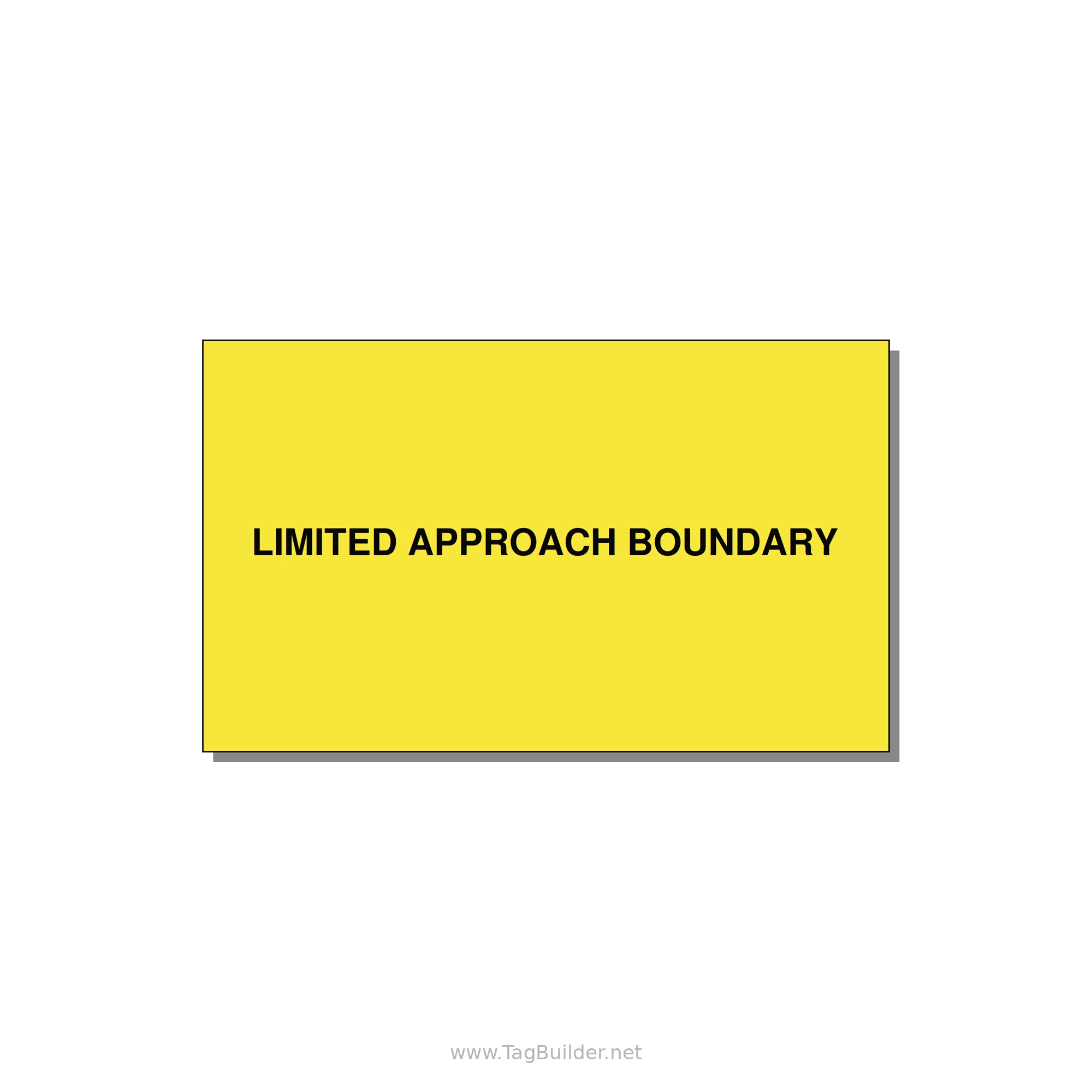 5.0x3.0" Safety Label - LIMITED APPROACH BOUNDARY — 5x3" Black on Yellow, Adhesive