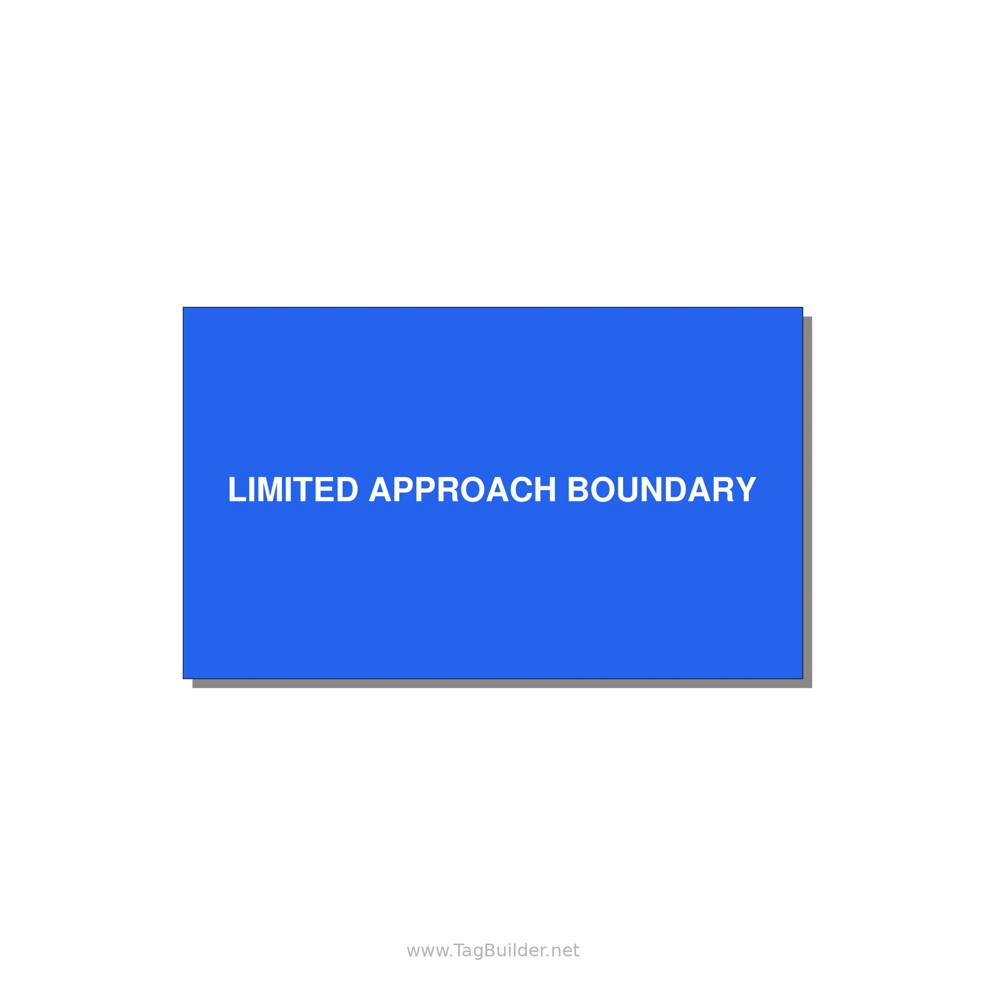 5.0x3.0" Safety Label - LIMITED APPROACH BOUNDARY — 5x3" White on Blue, Adhesive