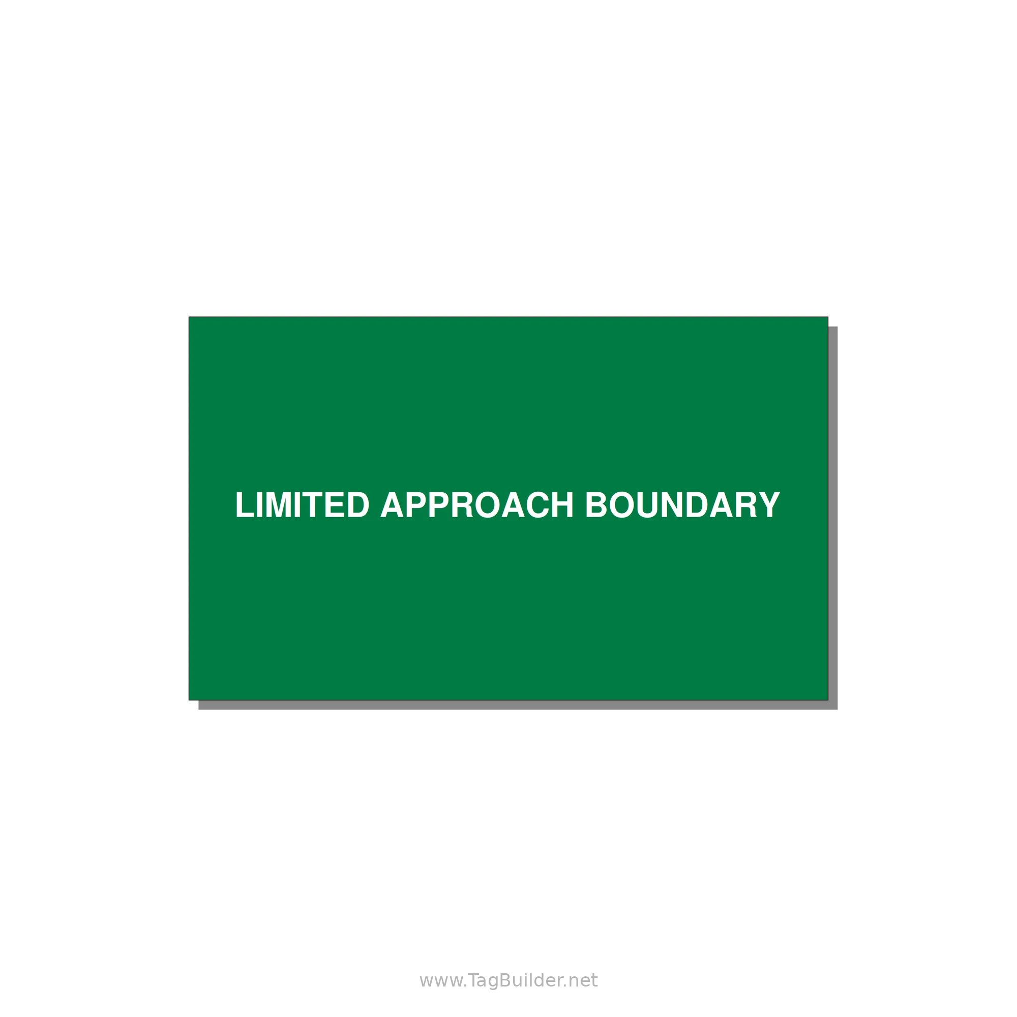 5.0x3.0" Safety Label - LIMITED APPROACH BOUNDARY — 5x3" White on Green, Adhesive