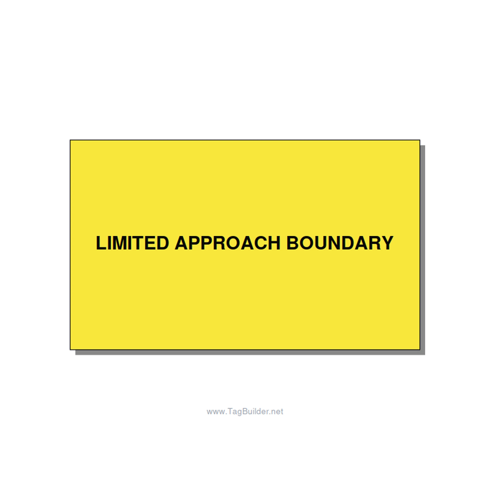 5.0x3.0" Safety Label - LIMITED APPROACH BOUNDARY, Black/Yellow, Adhesive