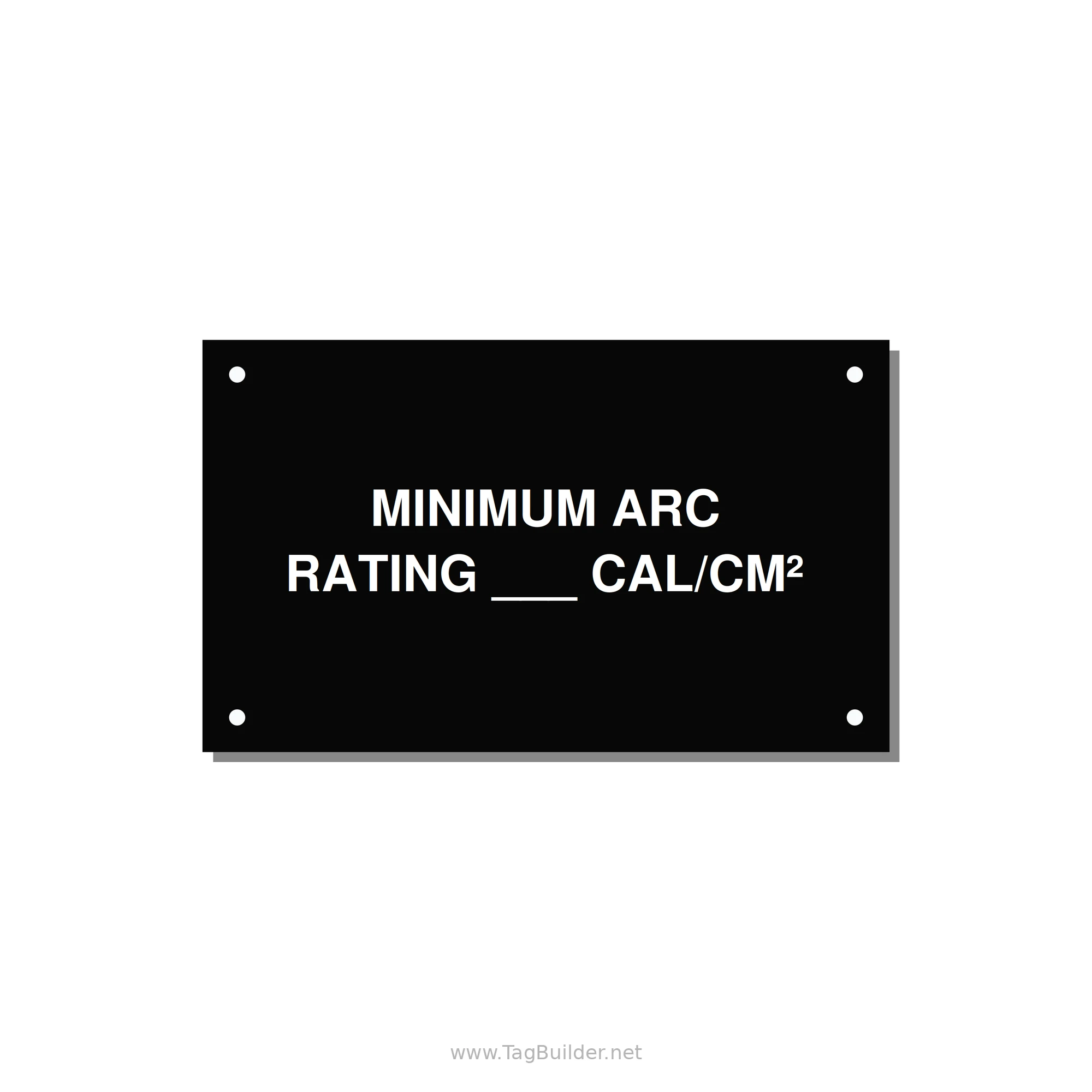 5.0x3.0" Safety Label - MINIMUM ARC RATING ___ CA — 5x3" White on Black, Holes