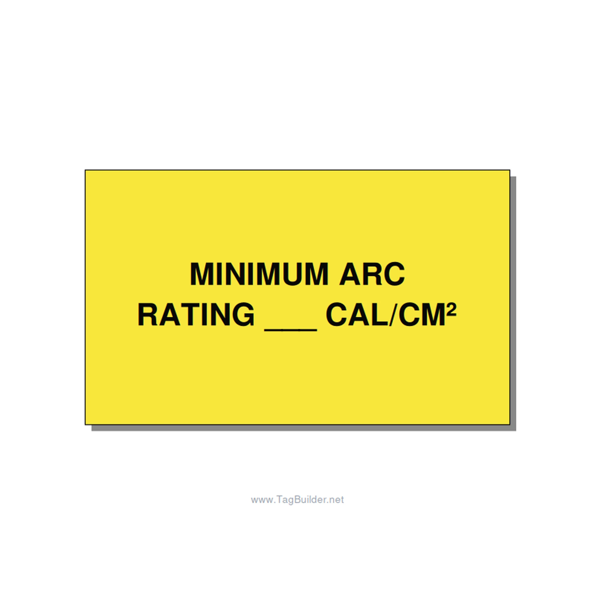 5.0x3.0" Safety Label - MINIMUM ARC RATING ___ CA, Black/Yellow, Adhesive