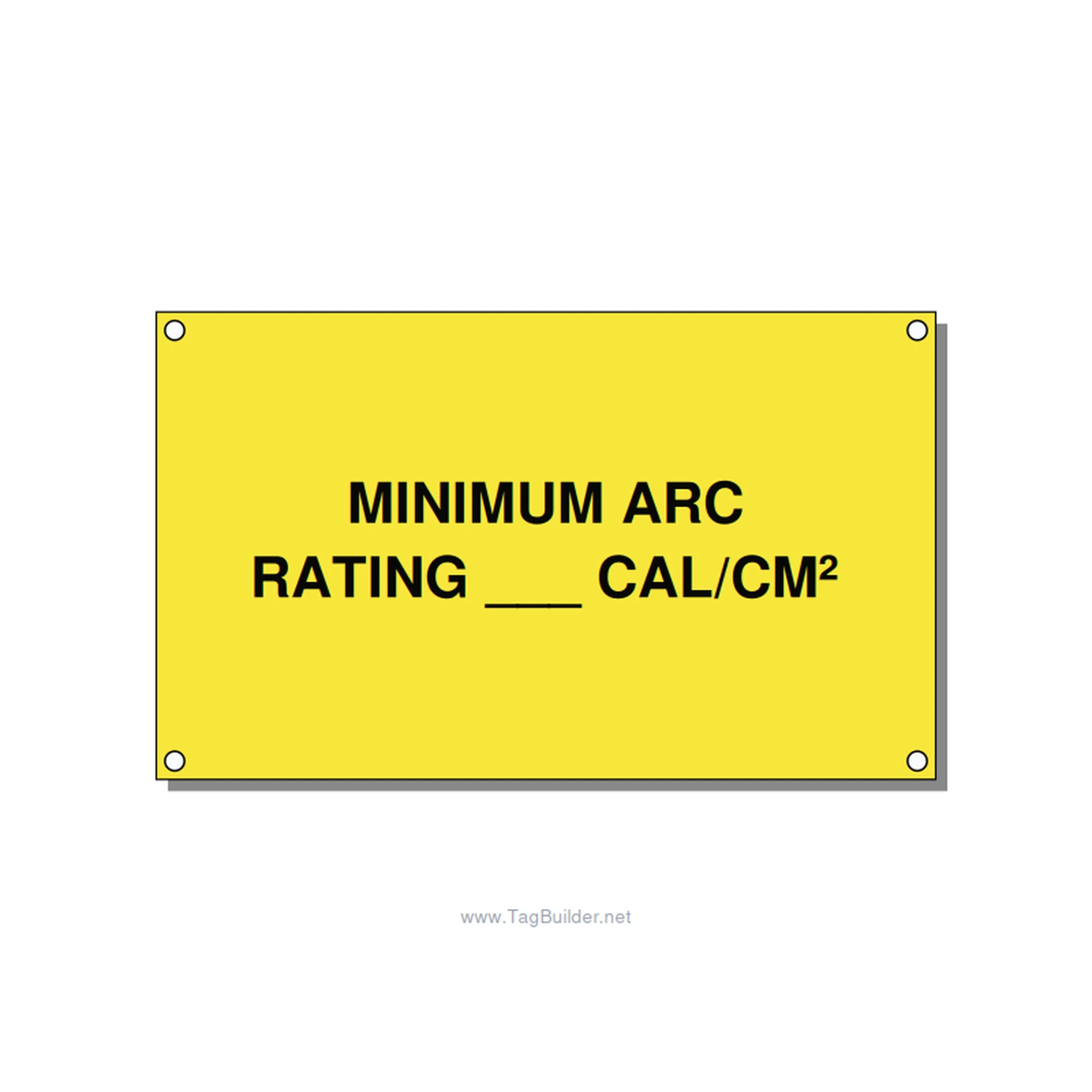 5.0x3.0" Safety Label - MINIMUM ARC RATING ___ CA, Black/Yellow, Holes
