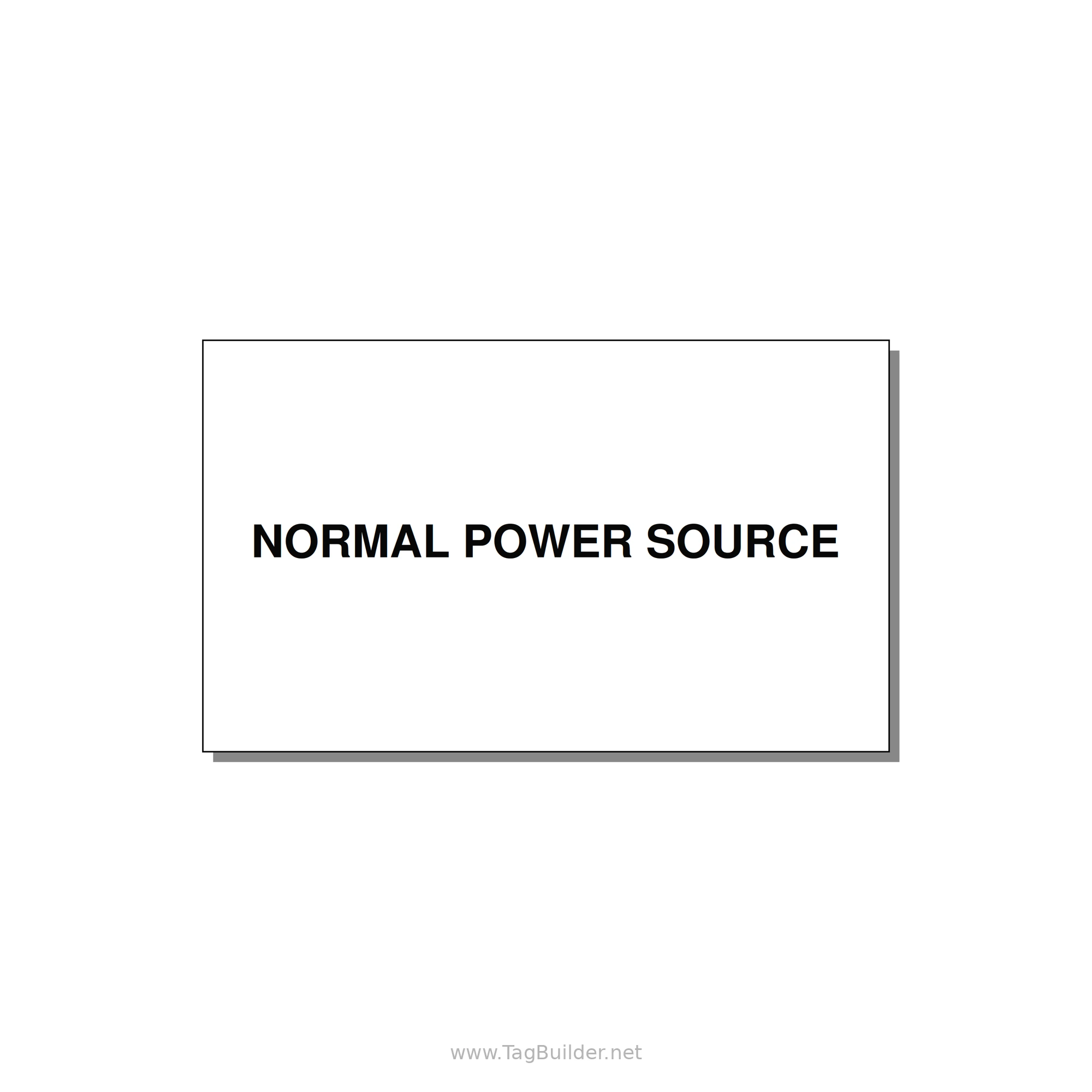 5.0x3.0" Safety Label - NORMAL POWER SOURCE — 5x3" Black on White, Adhesive