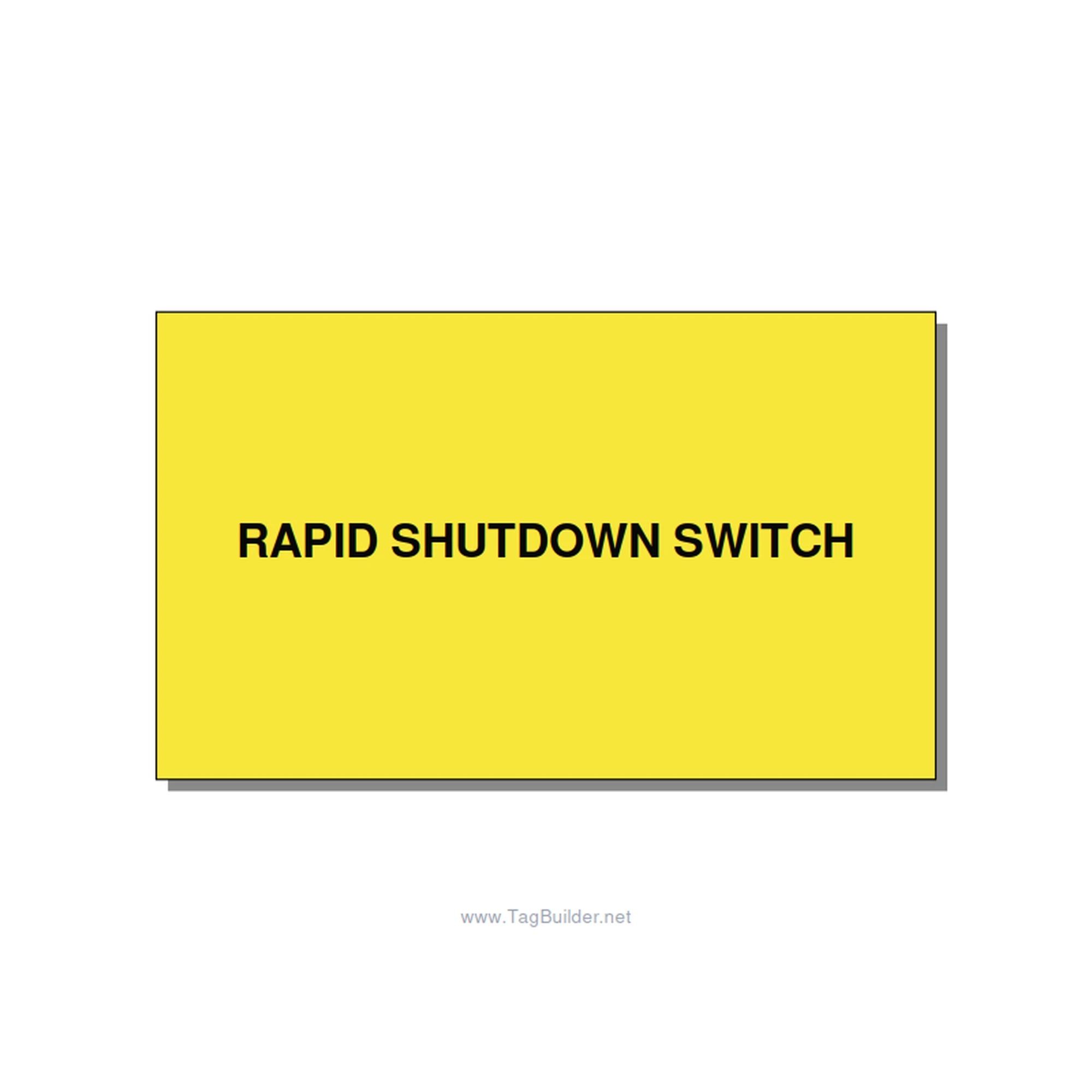 5.0x3.0" Safety Label - RAPID SHUTDOWN SWITCH, Black/Yellow, Adhesive