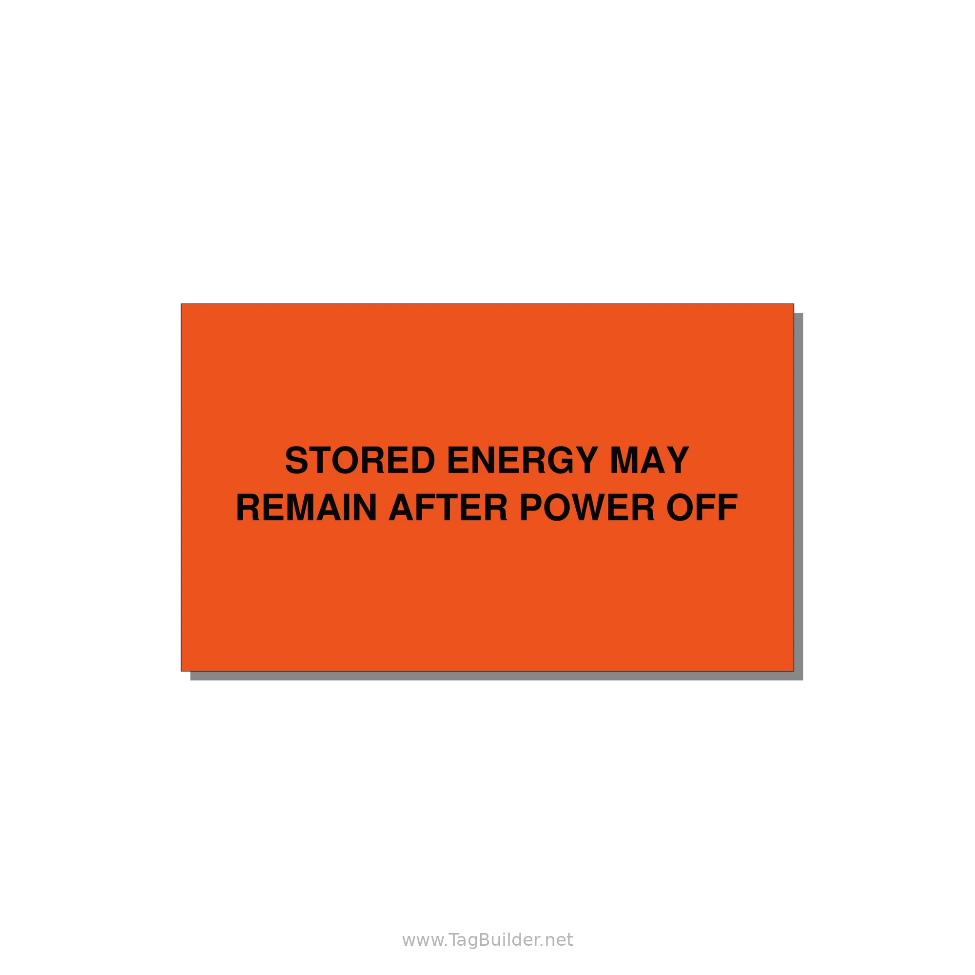 5.0x3.0" Safety Label - STO — 5x3" Black on Orange, Adhesive