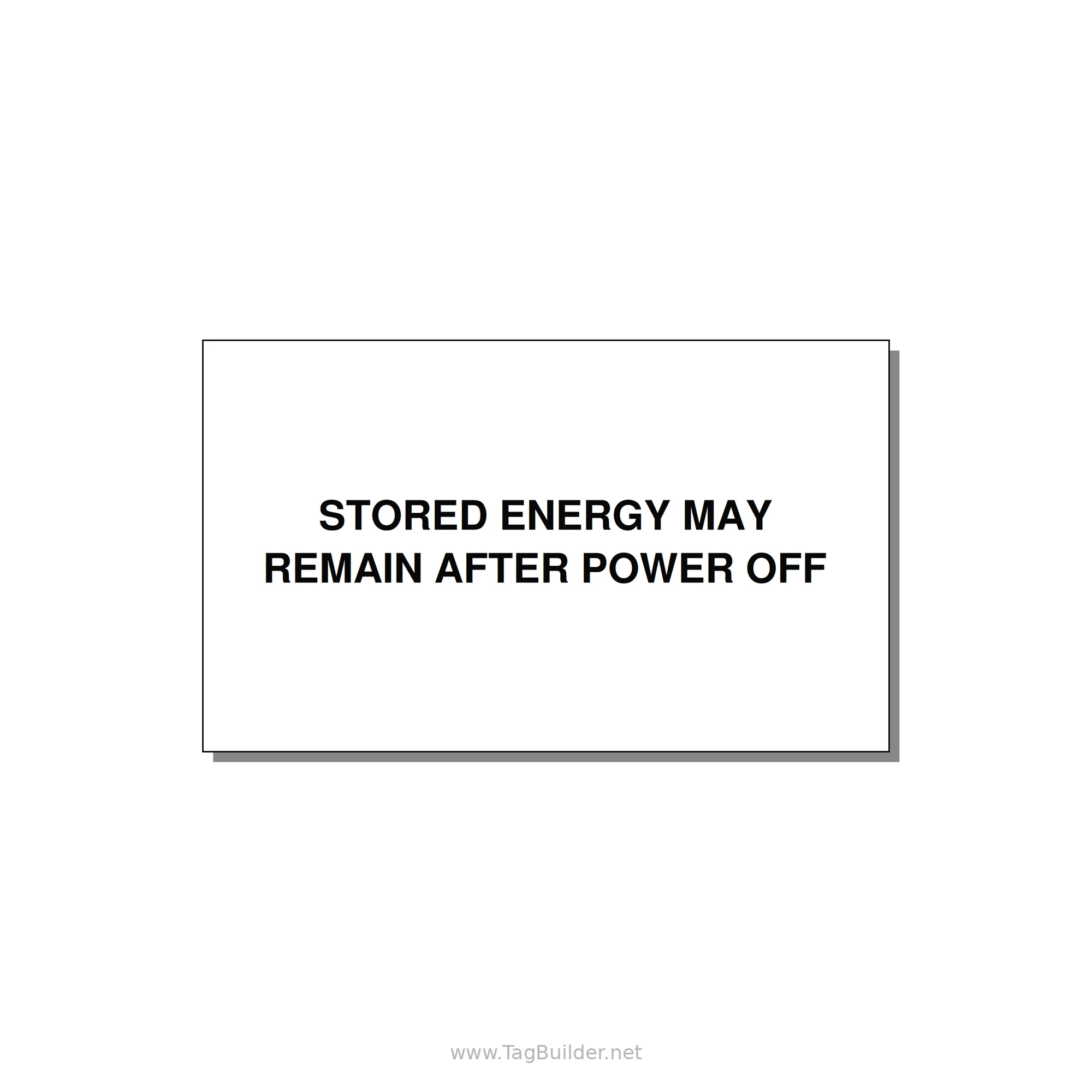 5.0x3.0" Safety Label - STO — 5x3" Black on White, Adhesive