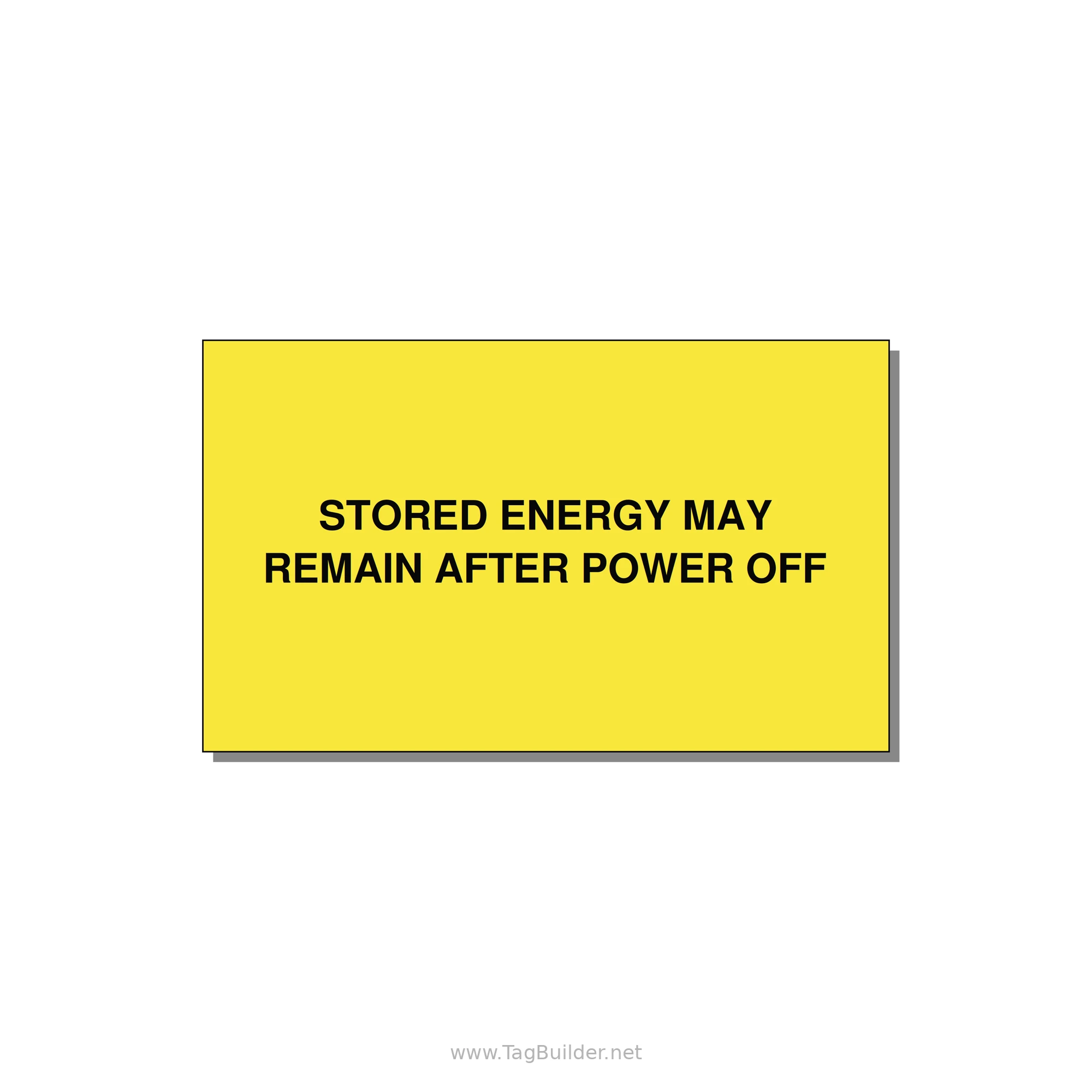 5.0x3.0" Safety Label - STO — 5x3" Black on Yellow, Adhesive