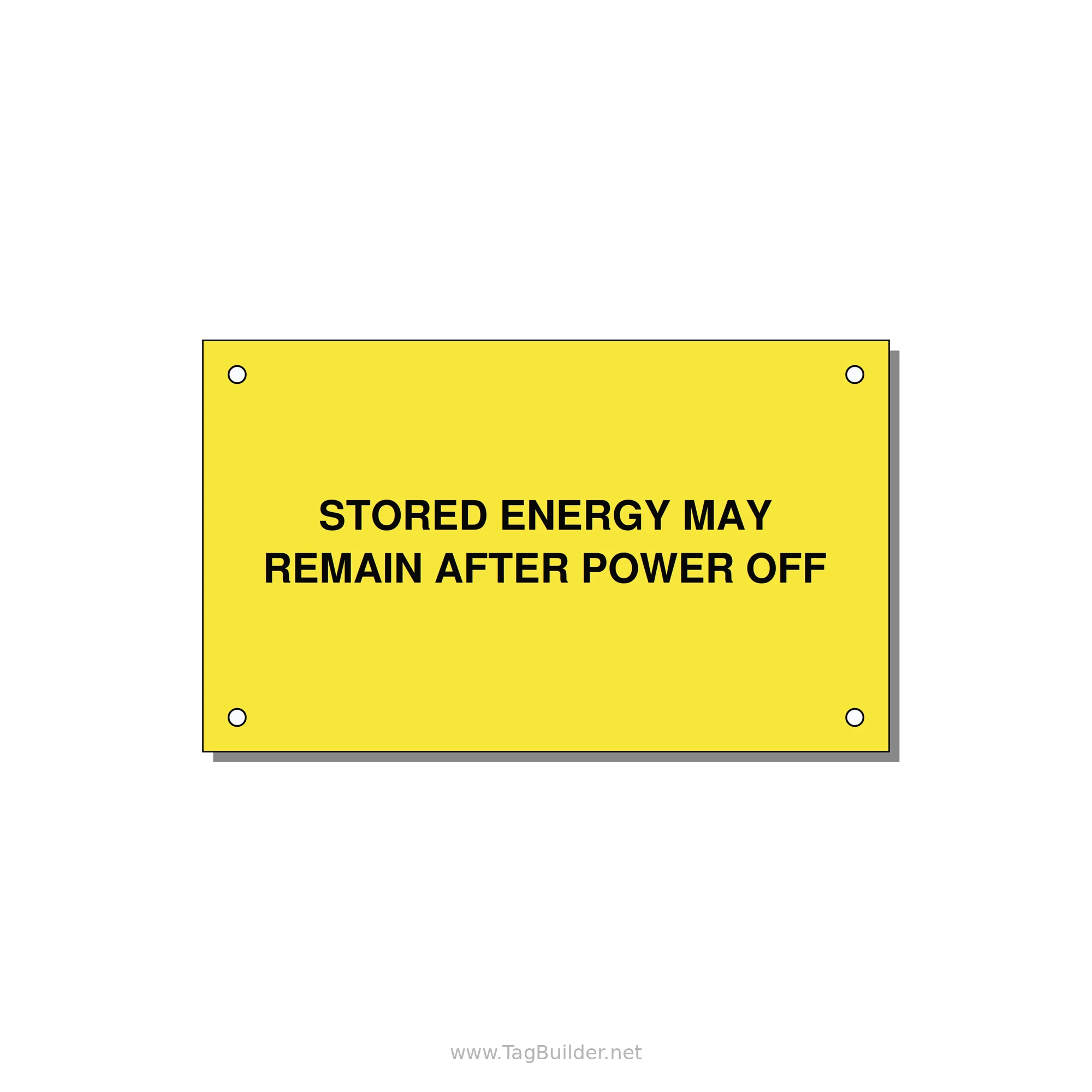 5.0x3.0" Safety Label - STO — 5x3" Black on Yellow, Holes