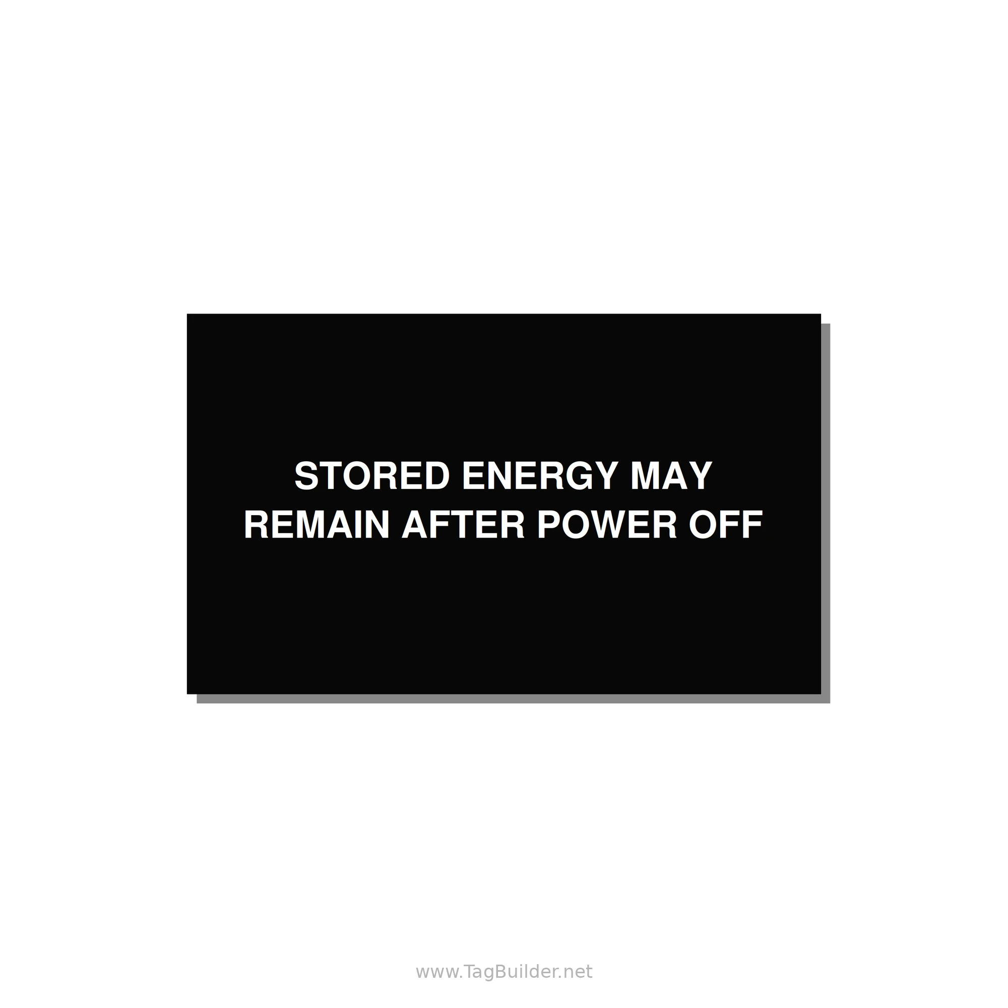 5.0x3.0" Safety Label - STO — 5x3" White on Black, Adhesive