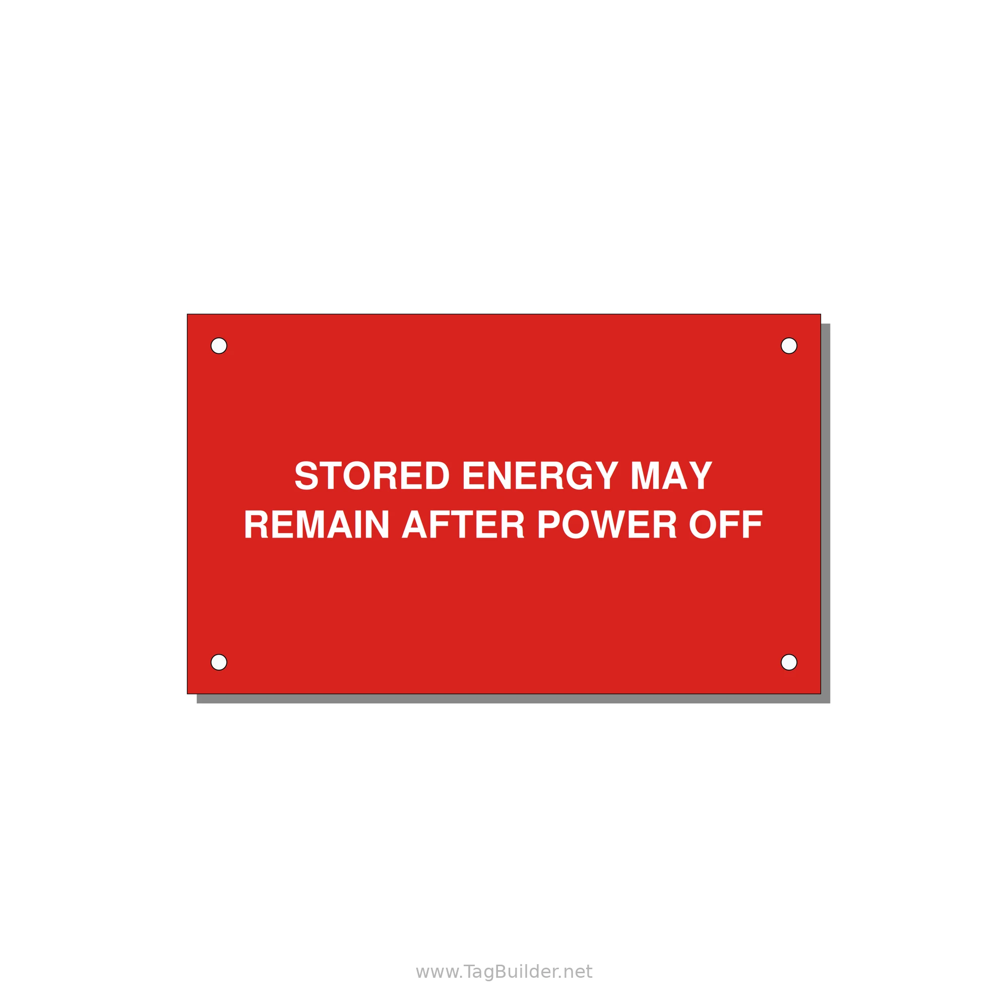 5.0x3.0" Safety Label - STO — 5x3" White on Red, Holes