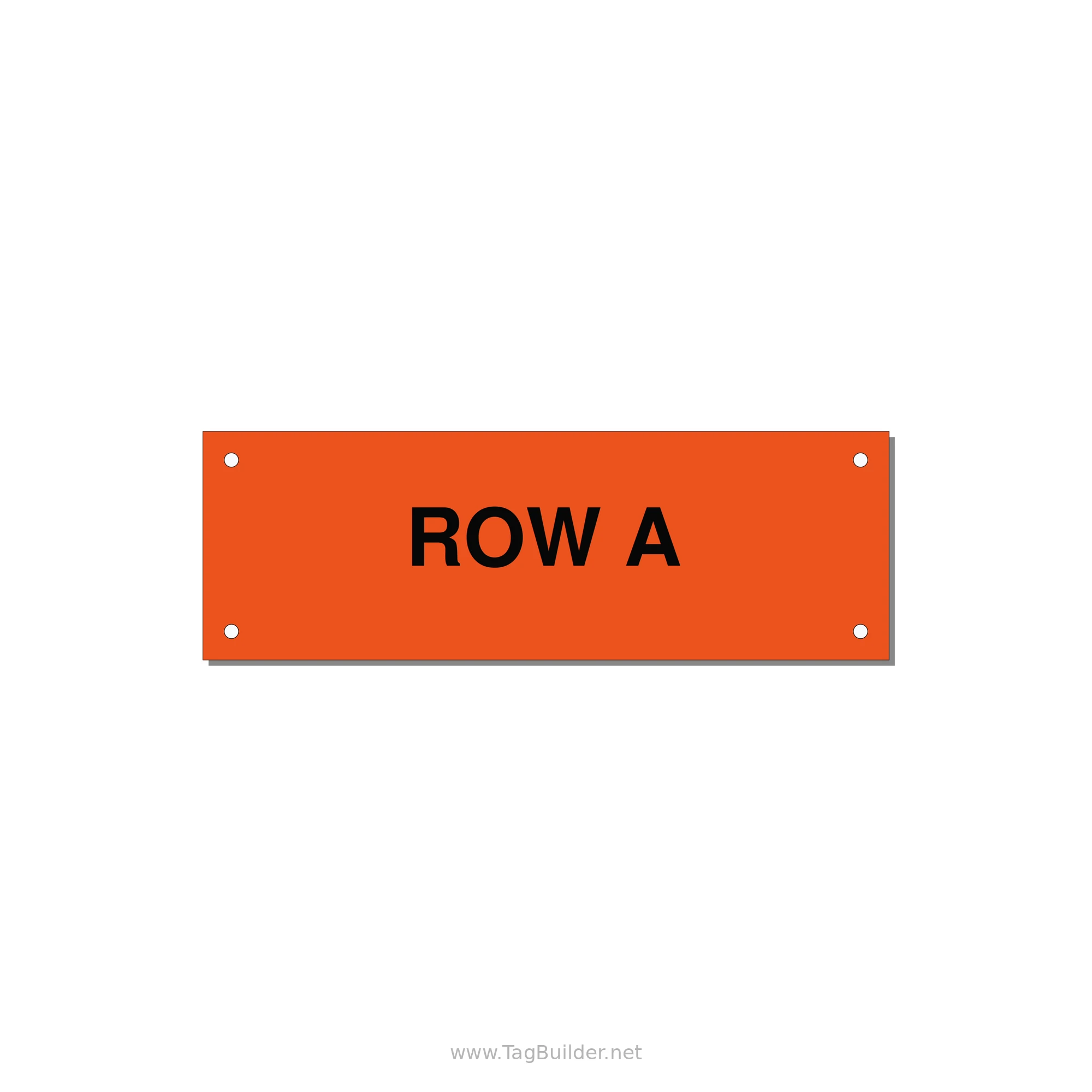 6.0x2.0" Safety Label - ROW A — 6x2" Black on Orange, Holes