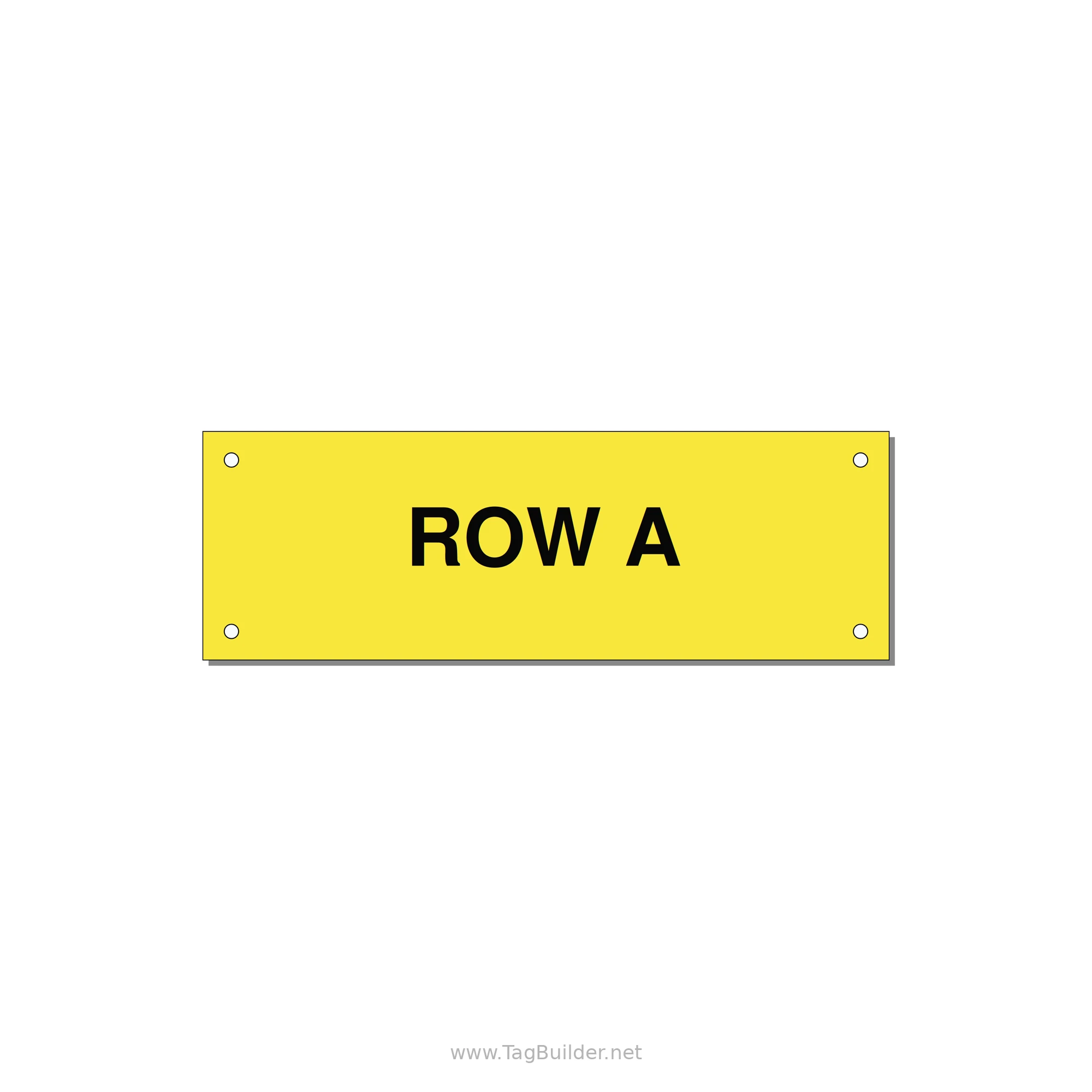 6.0x2.0" Safety Label - ROW A — 6x2" Black on Yellow, Holes