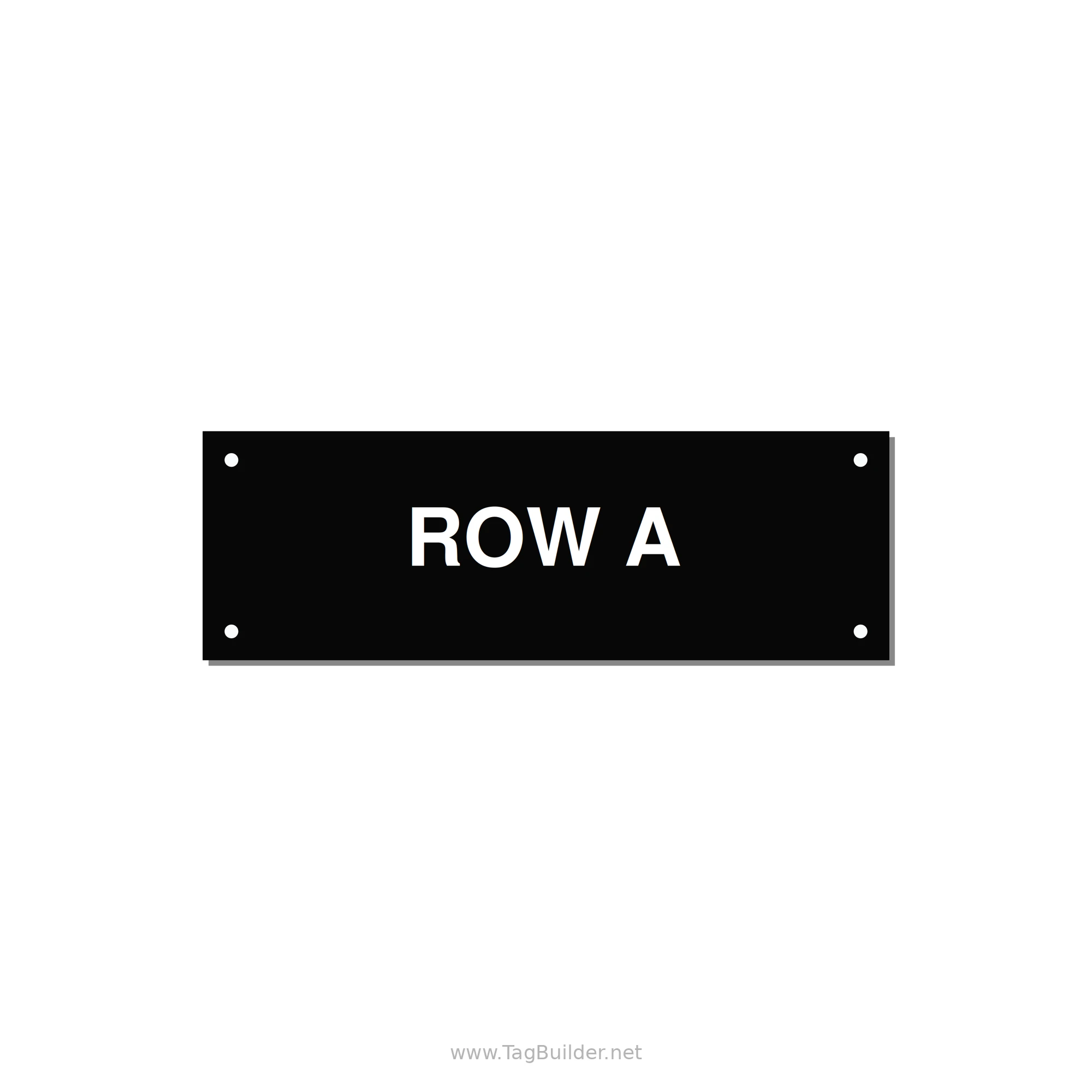 6.0x2.0" Safety Label - ROW A — 6x2" White on Black, Holes