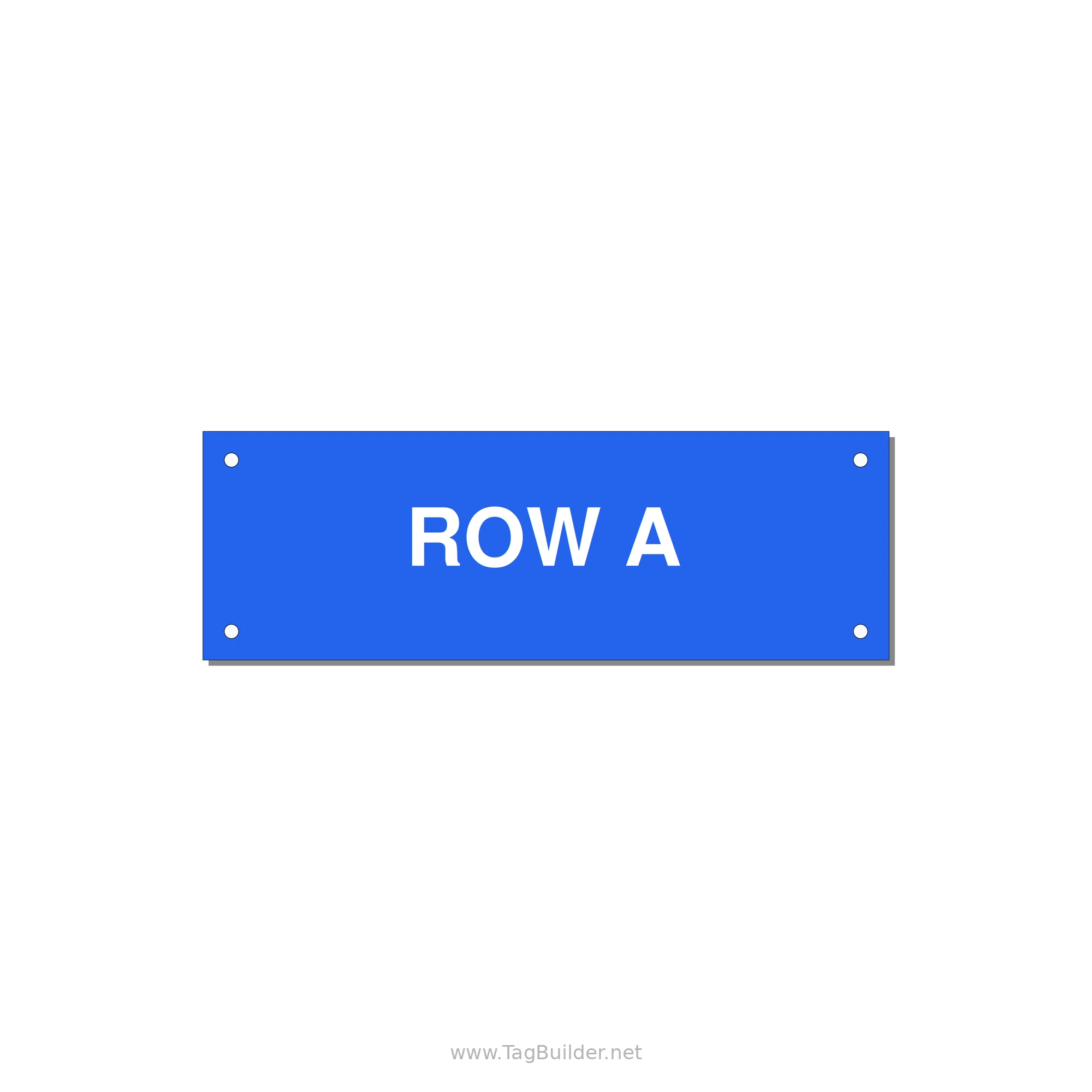 6.0x2.0" Safety Label - ROW A — 6x2" White on Blue, Holes