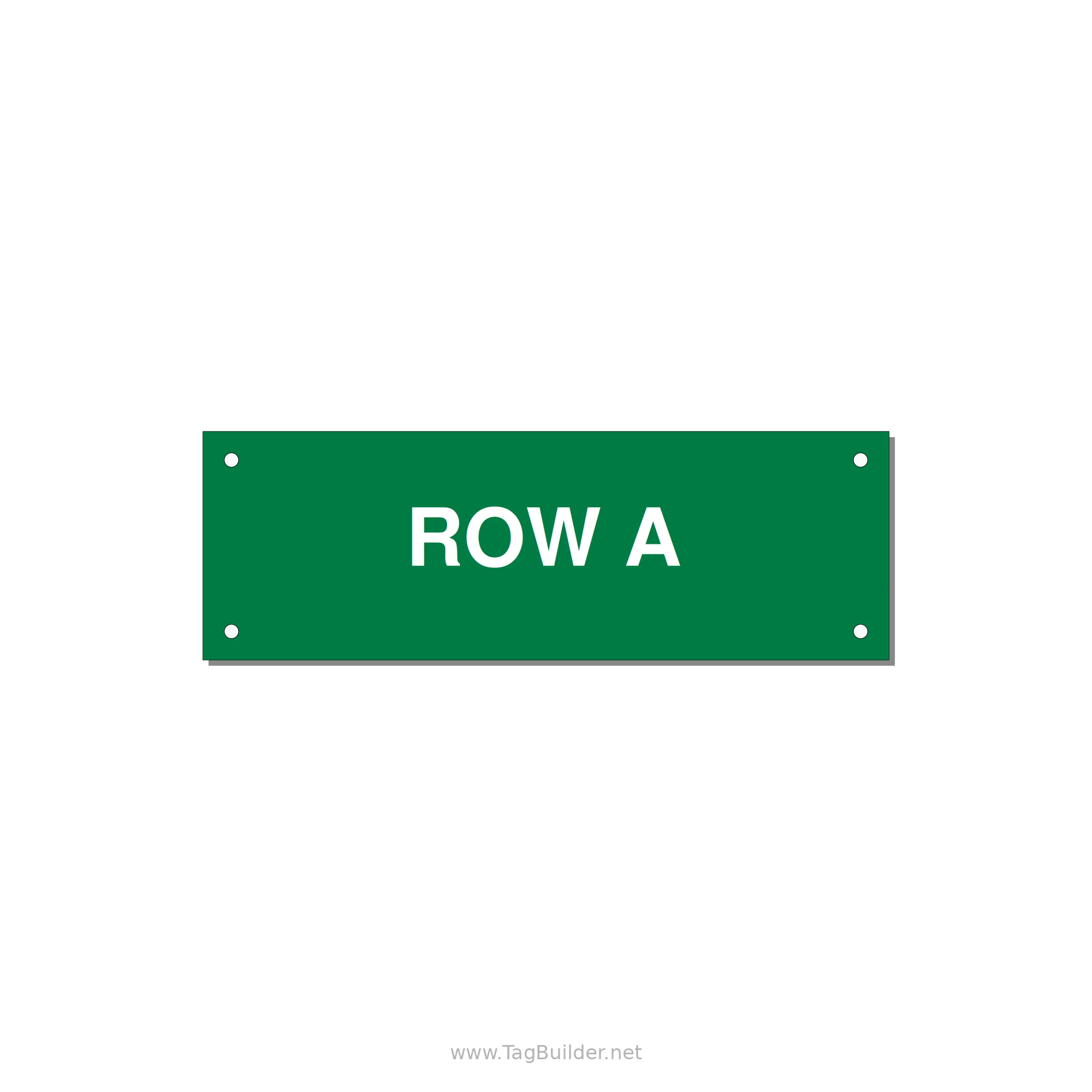 6.0x2.0" Safety Label - ROW A — 6x2" White on Green, Holes