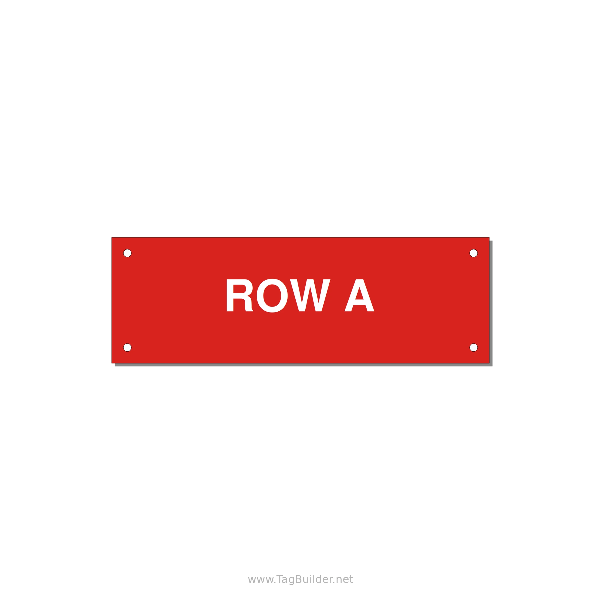 6.0x2.0" Safety Label - ROW A — 6x2" White on Red, Holes
