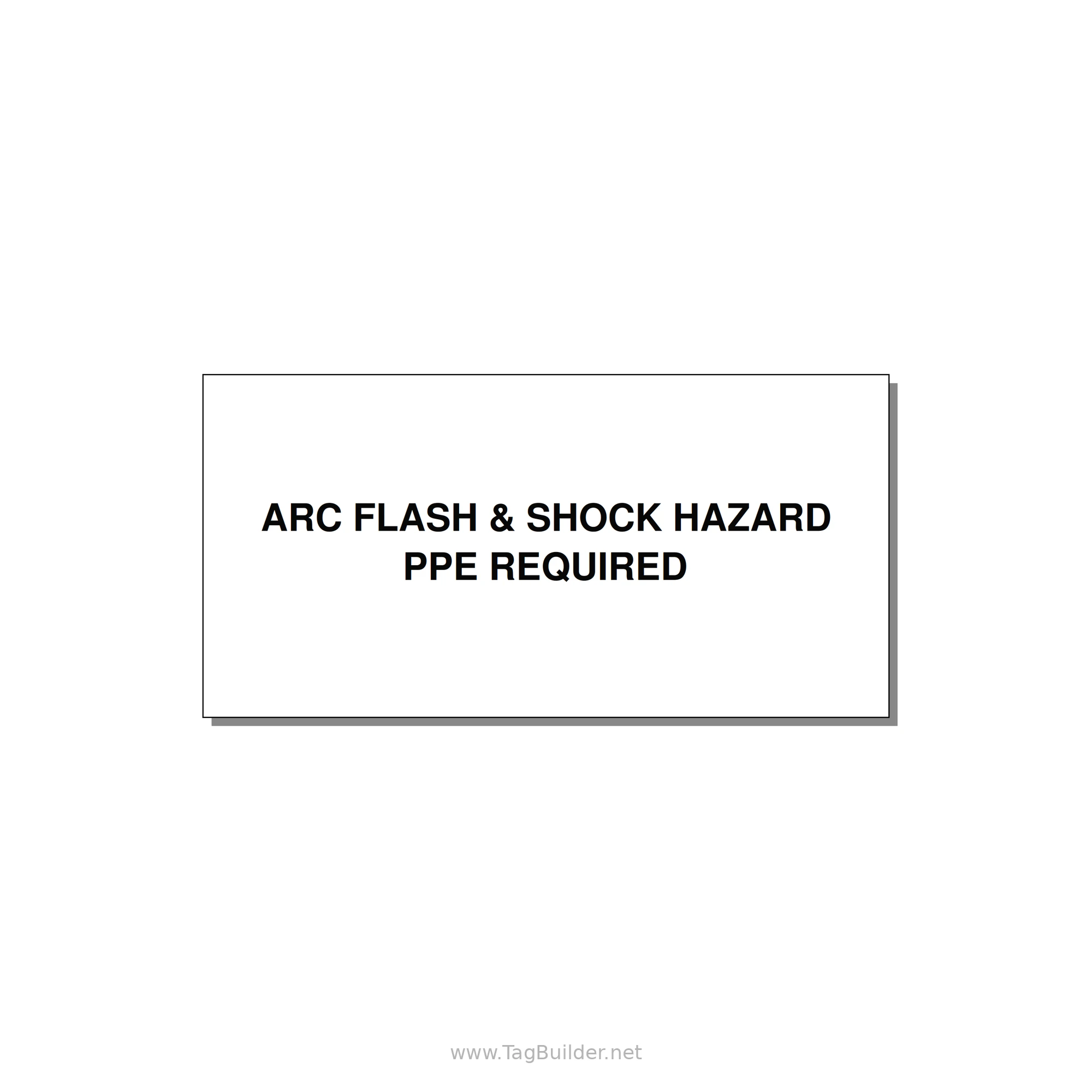 6.0x3.0" Arc Flash Safety Label - ARC FLASH & SHOCK HAZARD — 6x3" Black on White, Adhesive