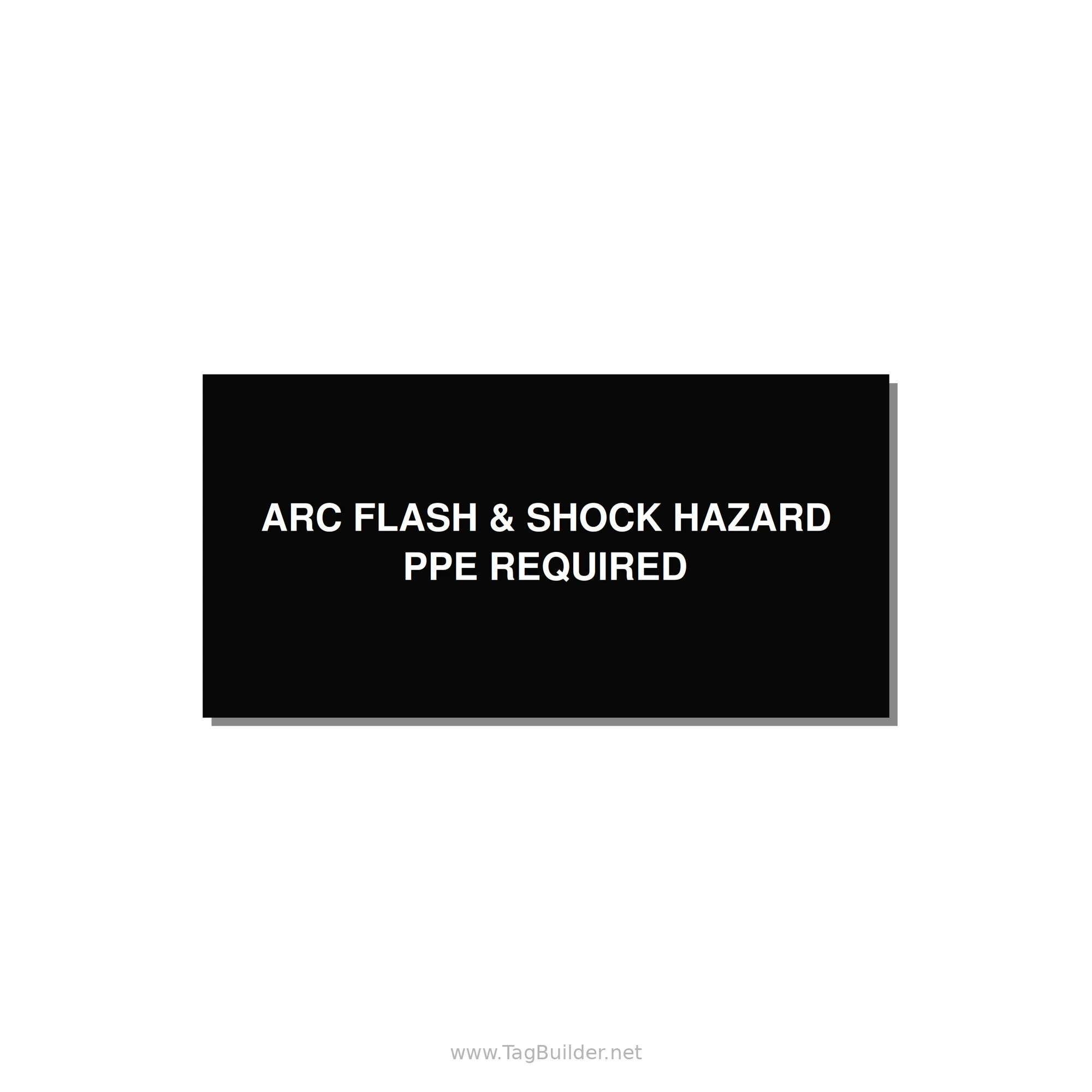 6.0x3.0" Arc Flash Safety Label - ARC FLASH & SHOCK HAZARD — 6x3" White on Black, Adhesive