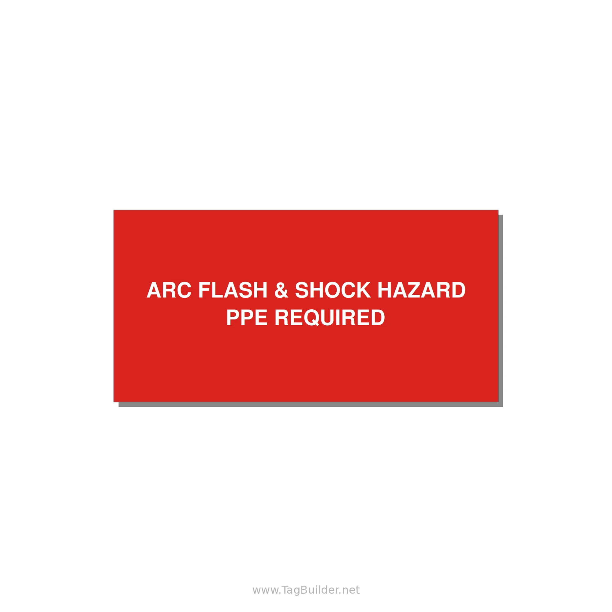 6.0x3.0" Arc Flash Safety Label - ARC FLASH & SHOCK HAZARD — 6x3" White on Red, Adhesive
