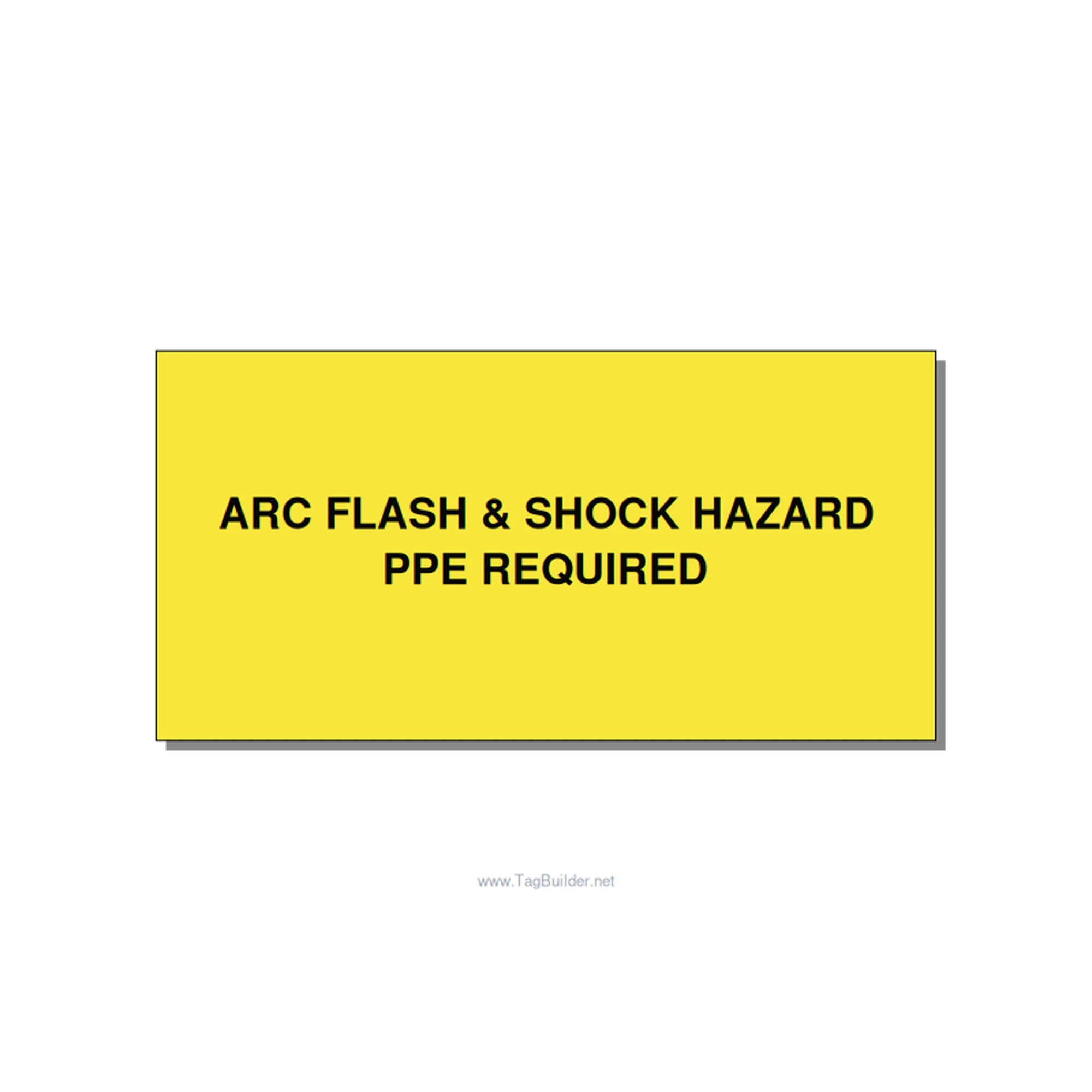 6.0x3.0" Arc Flash Safety Label - ARC FLASH & SHOCK HAZARD , Black/Yellow, Adhes