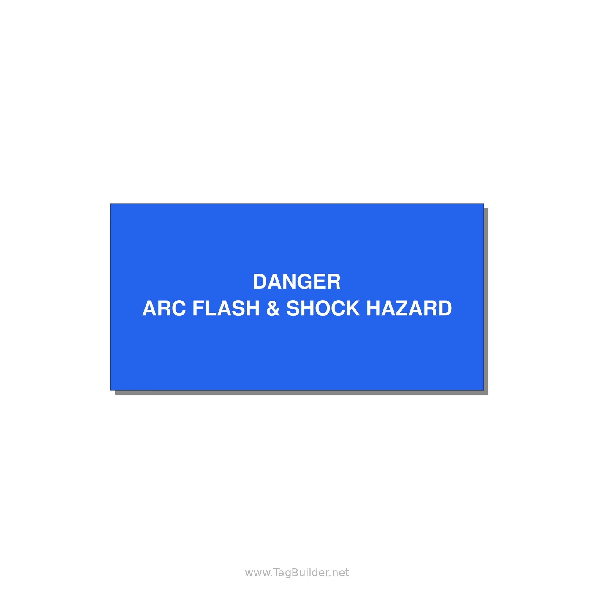 6.0x3.0" Arc Flash Safety Label - DANGER ARC FLASH & SHOCK — 6x3" White on Blue, Adhesive