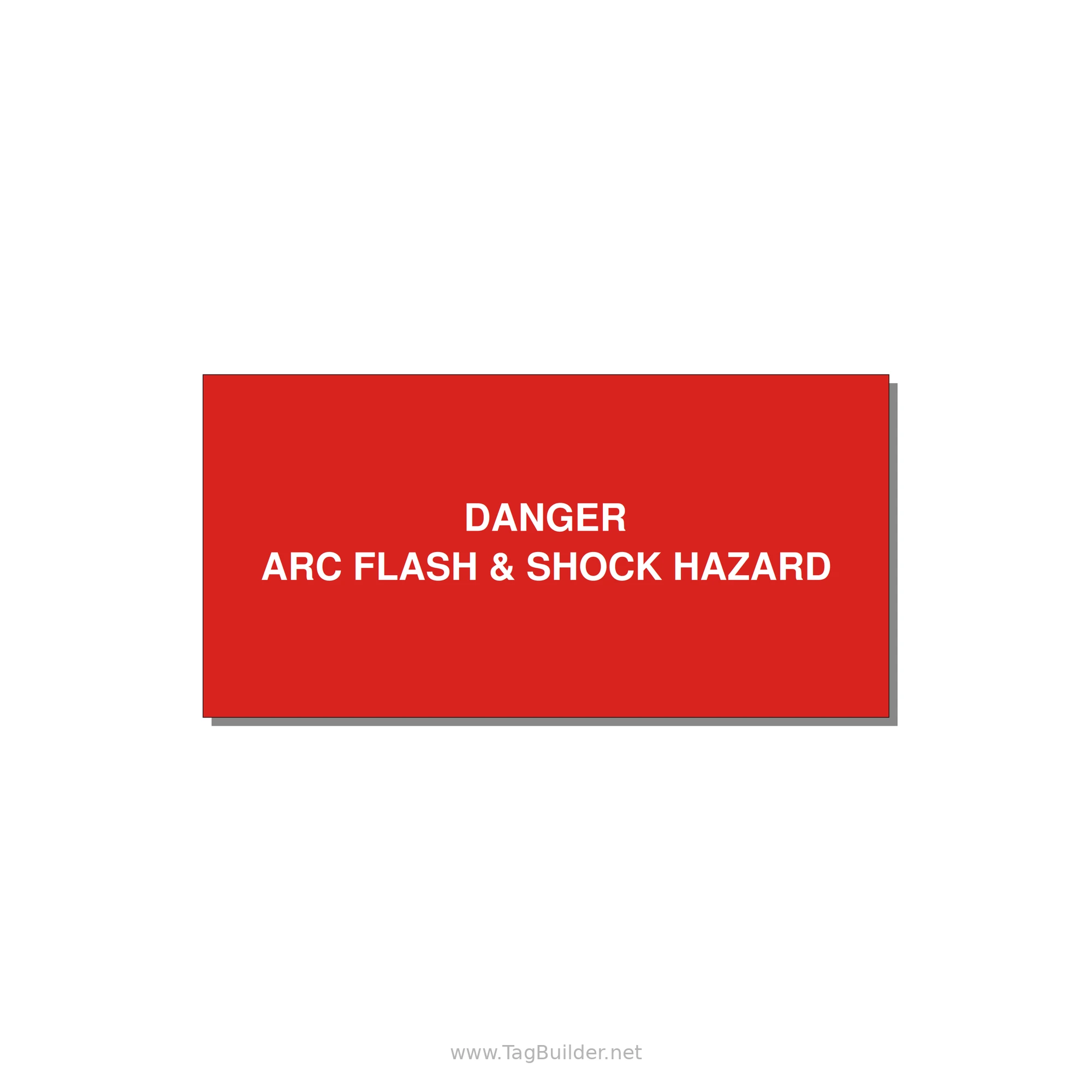 6.0x3.0" Arc Flash Safety Label - DANGER ARC FLASH & SHOCK — 6x3" White on Red, Adhesive