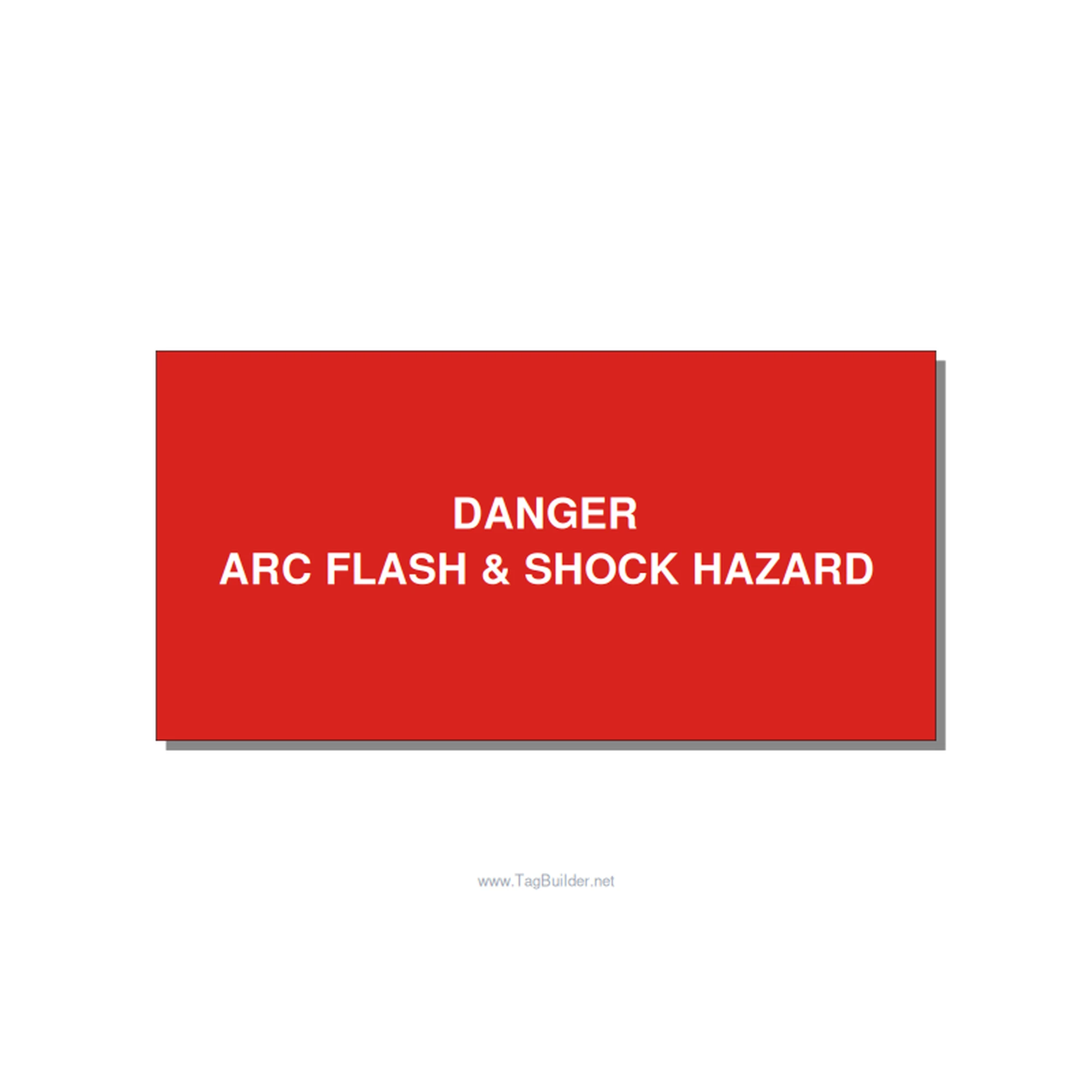 6.0x3.0" Arc Flash Safety Label - DANGER ARC FLASH & SHOCK , White/Red, Adhesive