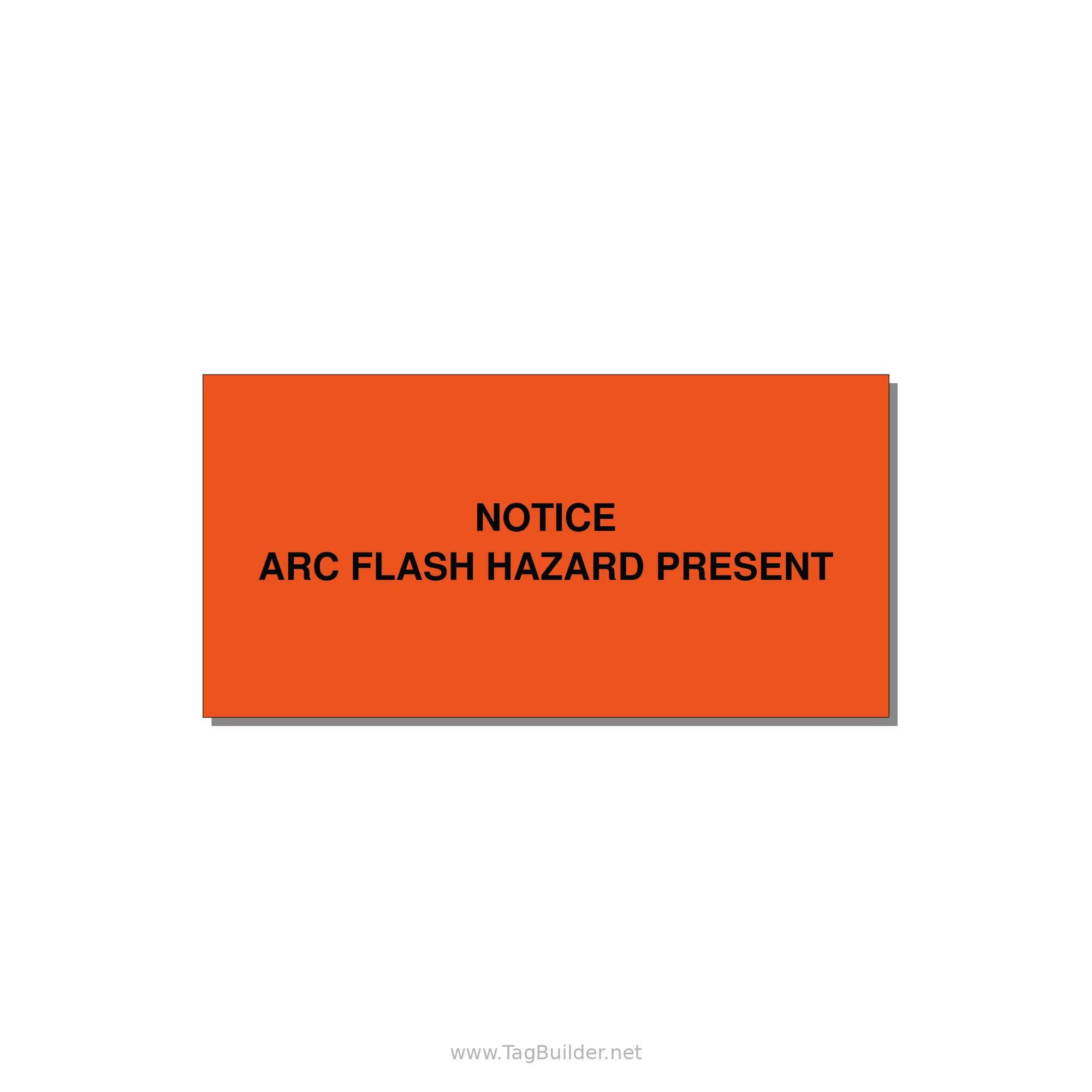 6.0x3.0" Arc Flash Safety Label - NOTICE ARC FLASH HAZARD P — 6x3" Black on Orange, Adhesive