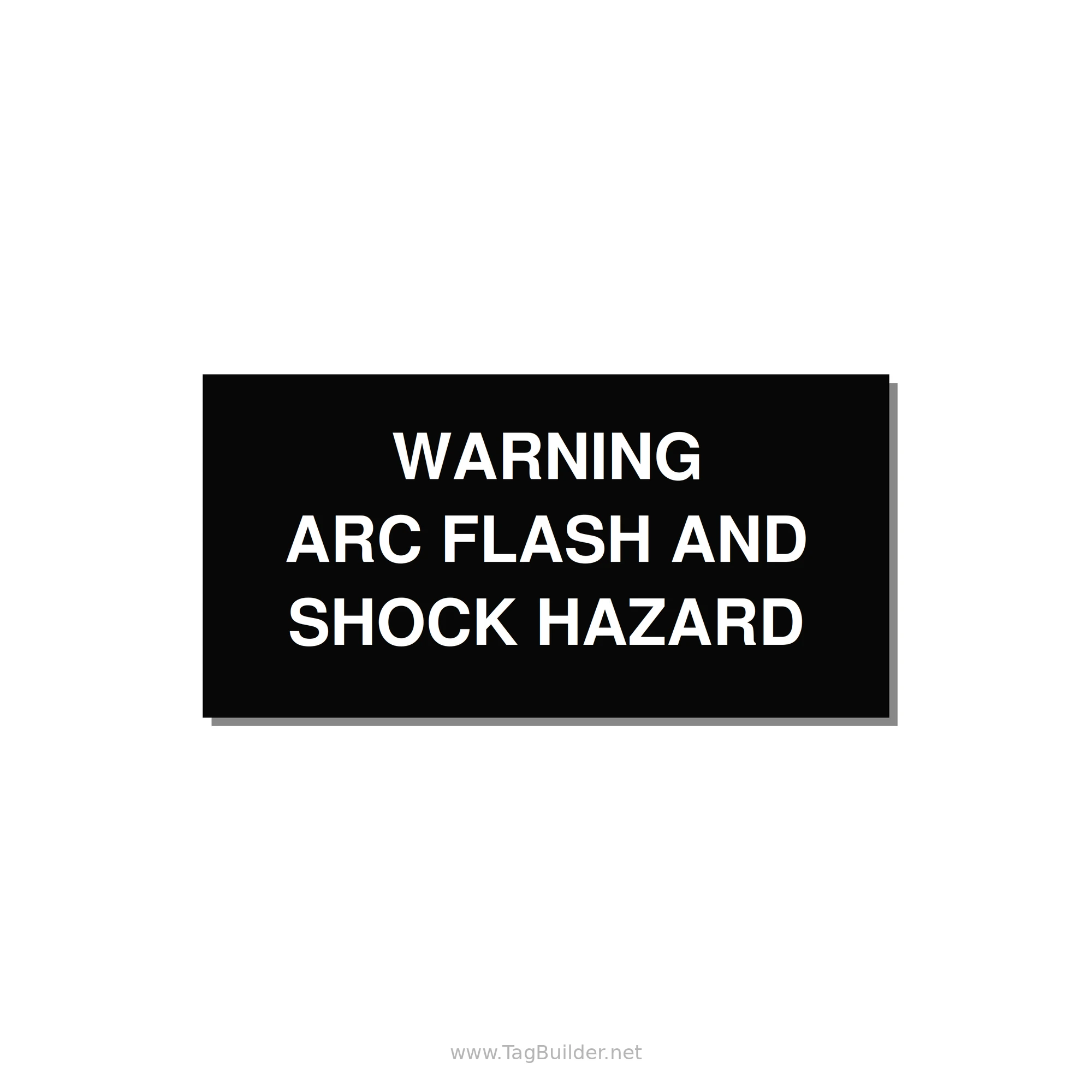 6.0x3.0" Arc Flash Safety Label - WARNING ARC FLASH AND SHO — 6x3" White on Black, Adhesive