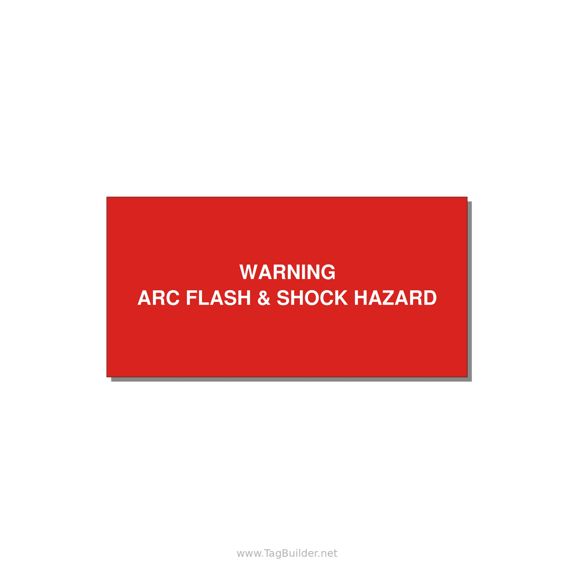 6.0x3.0" Arc Flash Safety Label - WARNING ARC FLASH & SHOCK — 6x3" White on Red, Adhesive