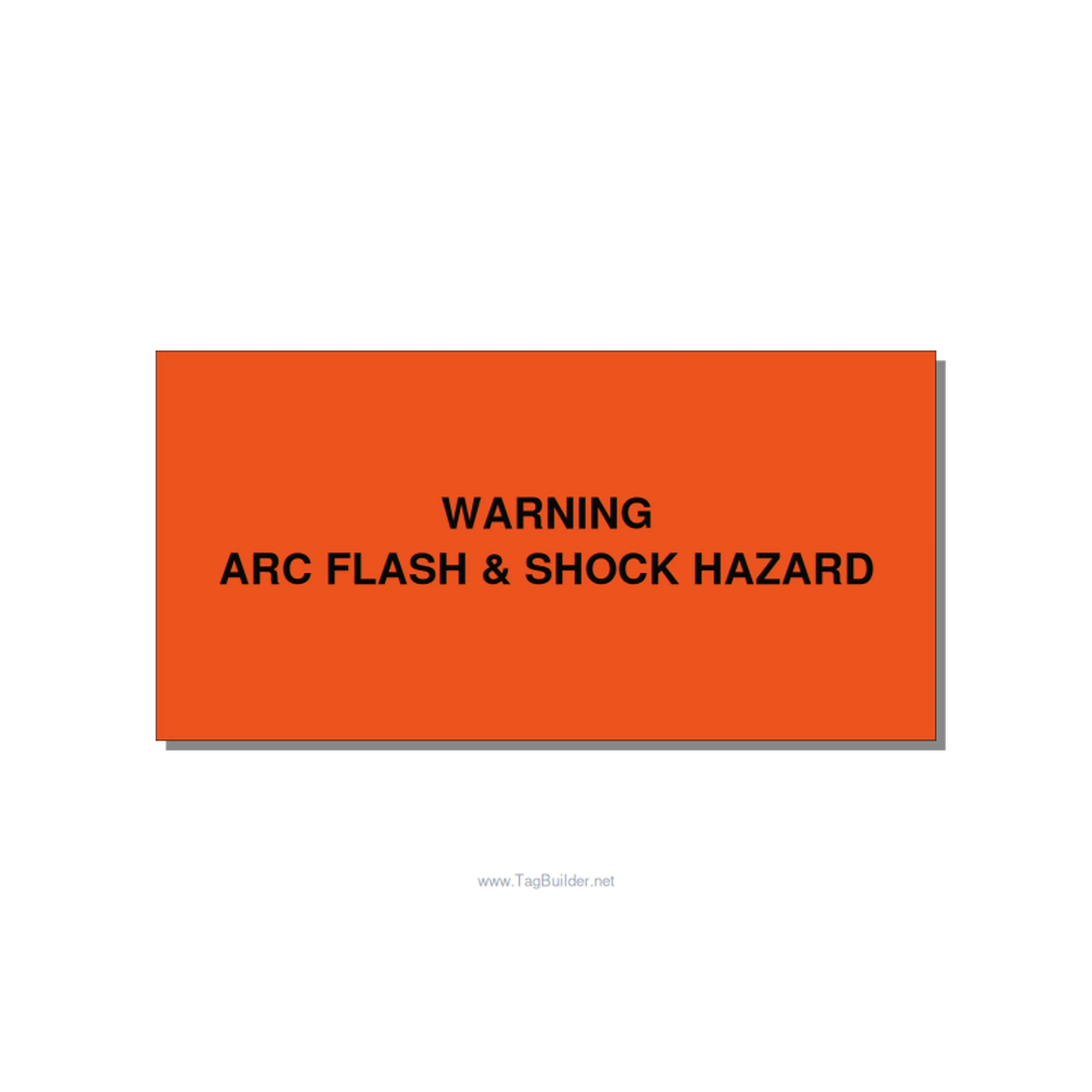 6.0x3.0" Arc Flash Safety Label - WARNING ARC FLASH & SHOCK, Black/Orange, Adhes