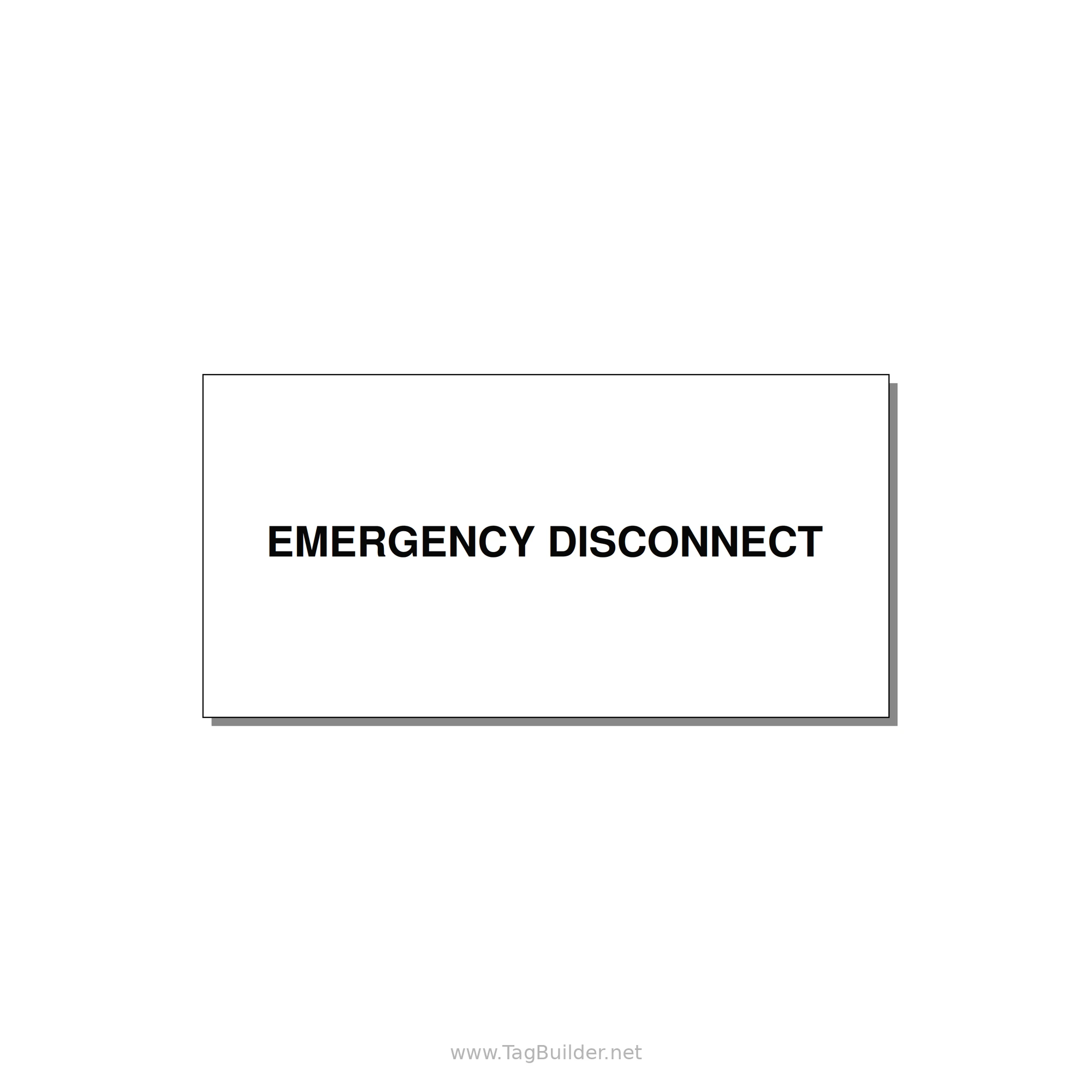 6.0x3.0" Disconnect Switch Label - EMERGENCY DISCONNECT — 6x3" Black on White, Adhesive