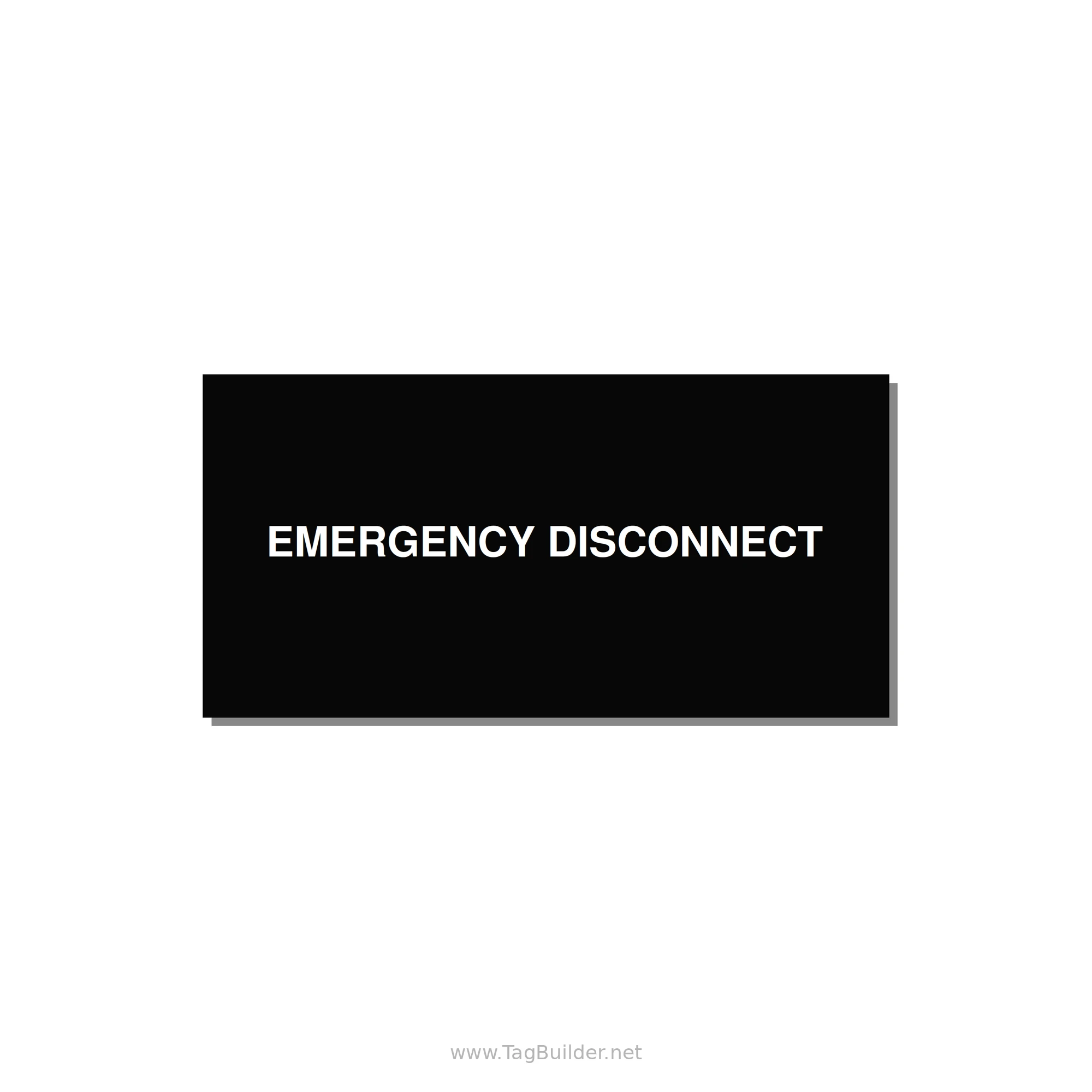 6.0x3.0" Disconnect Switch Label - EMERGENCY DISCONNECT — 6x3" White on Black, Adhesive