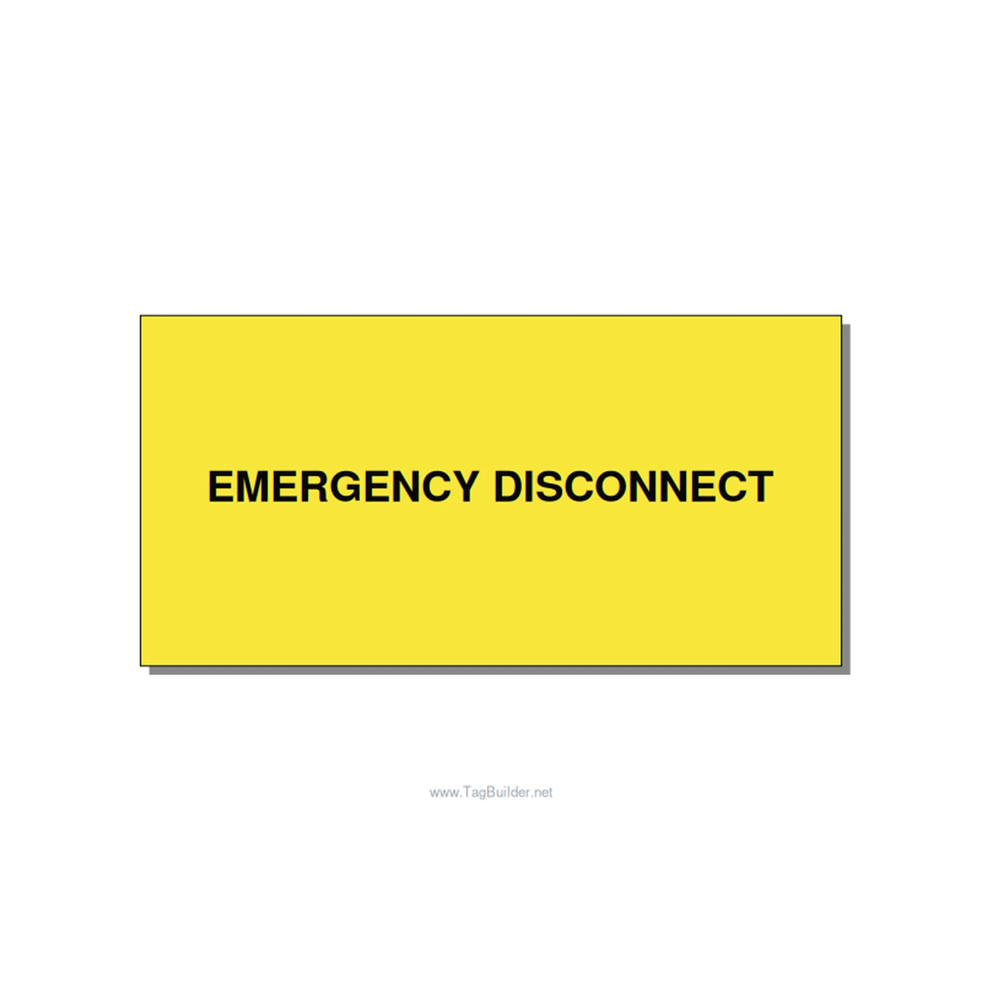 6.0x3.0" Disconnect Switch Label - EMERGENCY DISCONNECT, Black/Yellow, Adhesive