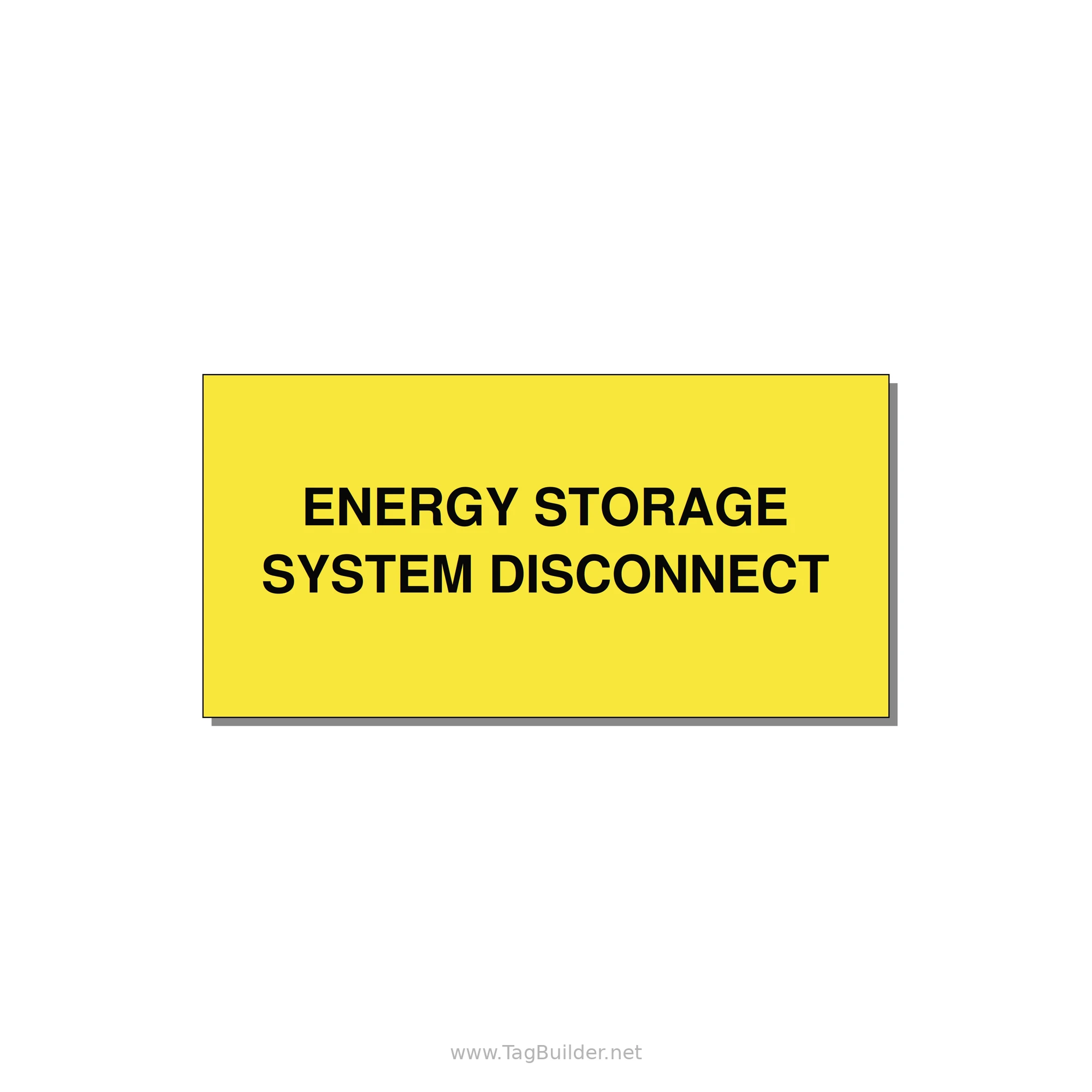 6.0x3.0" Disconnect Switch Label - ENERGY STORAGE SYSTEM DIS — 6x3" Black on Yellow, Adhesive