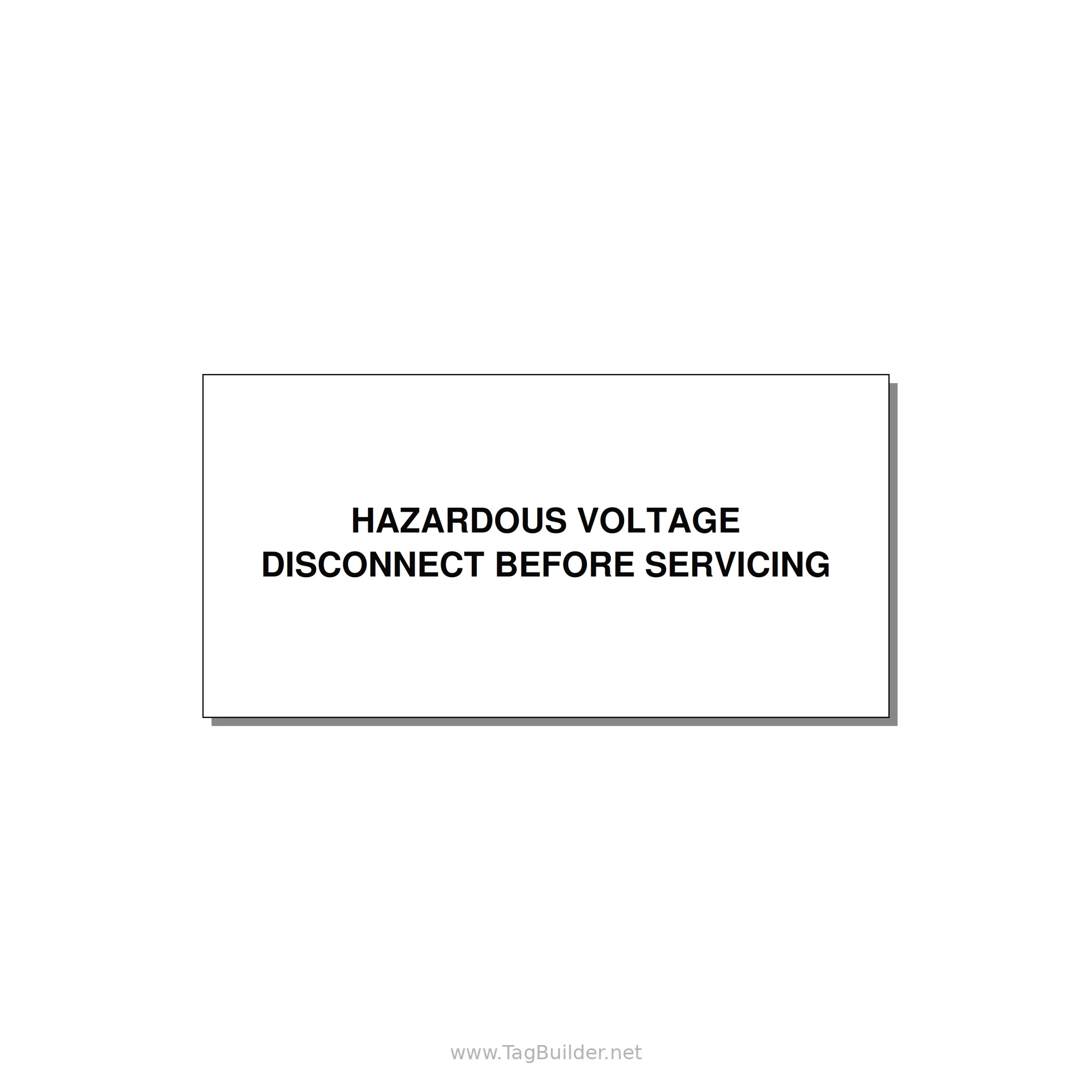 6.0x3.0" Disconnect Switch Label - HAZARDOUS VOLTAGE DISCONN — 6x3" Black on White, Adhesive